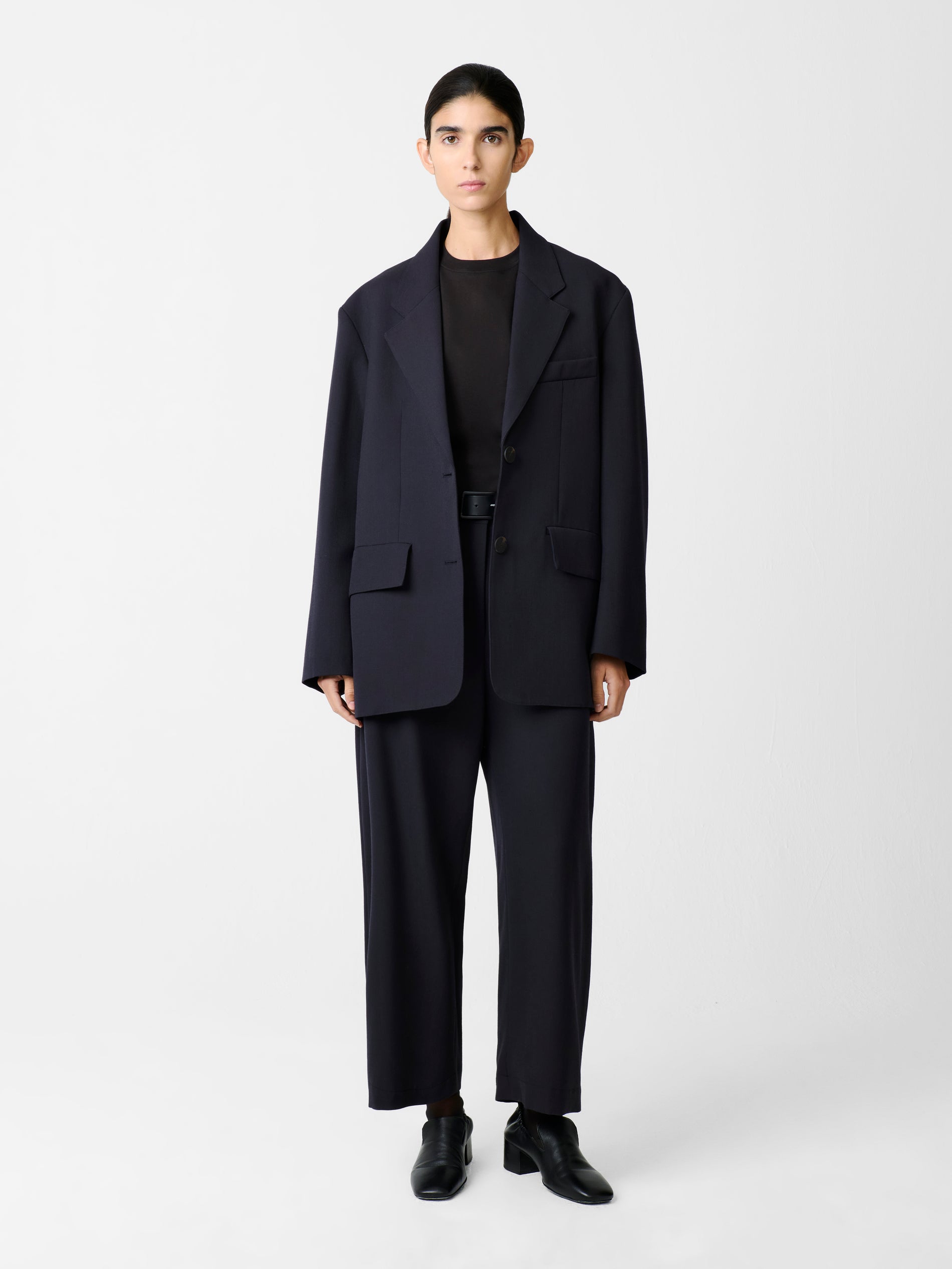 Chalco Wool Pant in Darkest Navy - Studio Nicholson