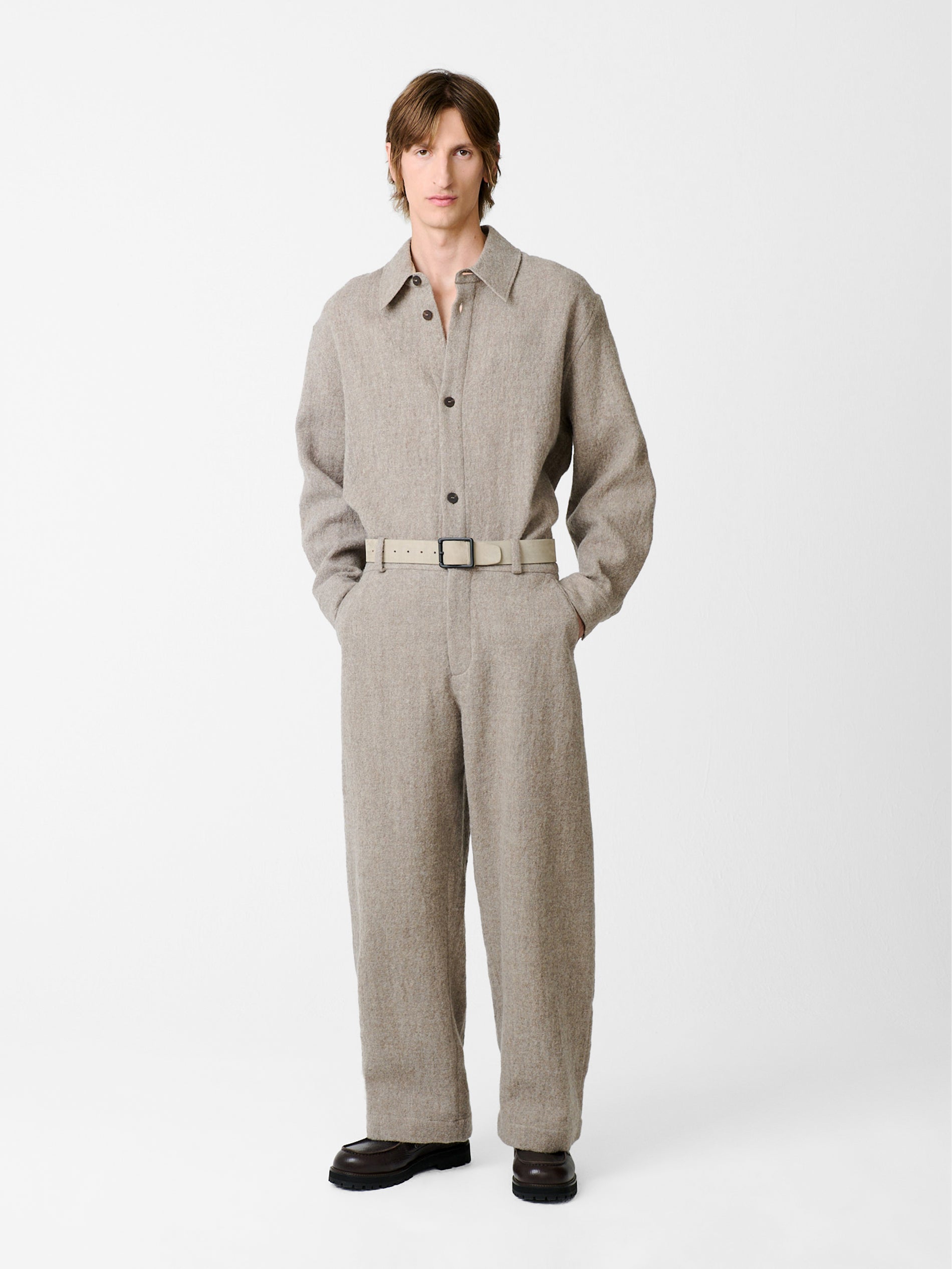 Deck Wool Shirt in Feather - Studio Nicholson