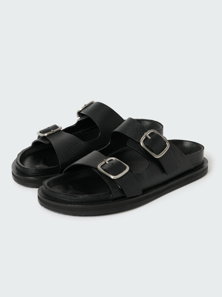 Denver Leather Sandal in Black