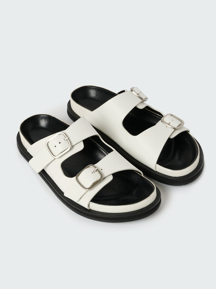 Denver Leather Sandal in Parchment