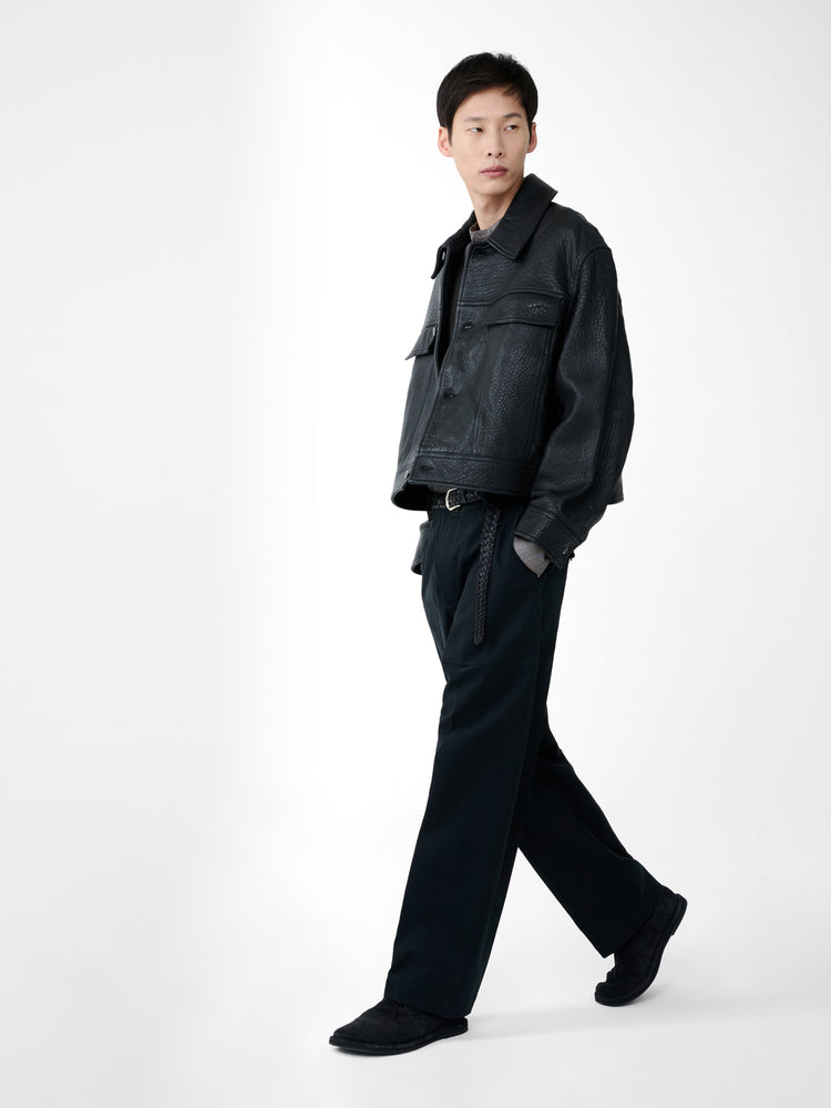 Doyard Leather Jacket in Black - Studio Nicholson
