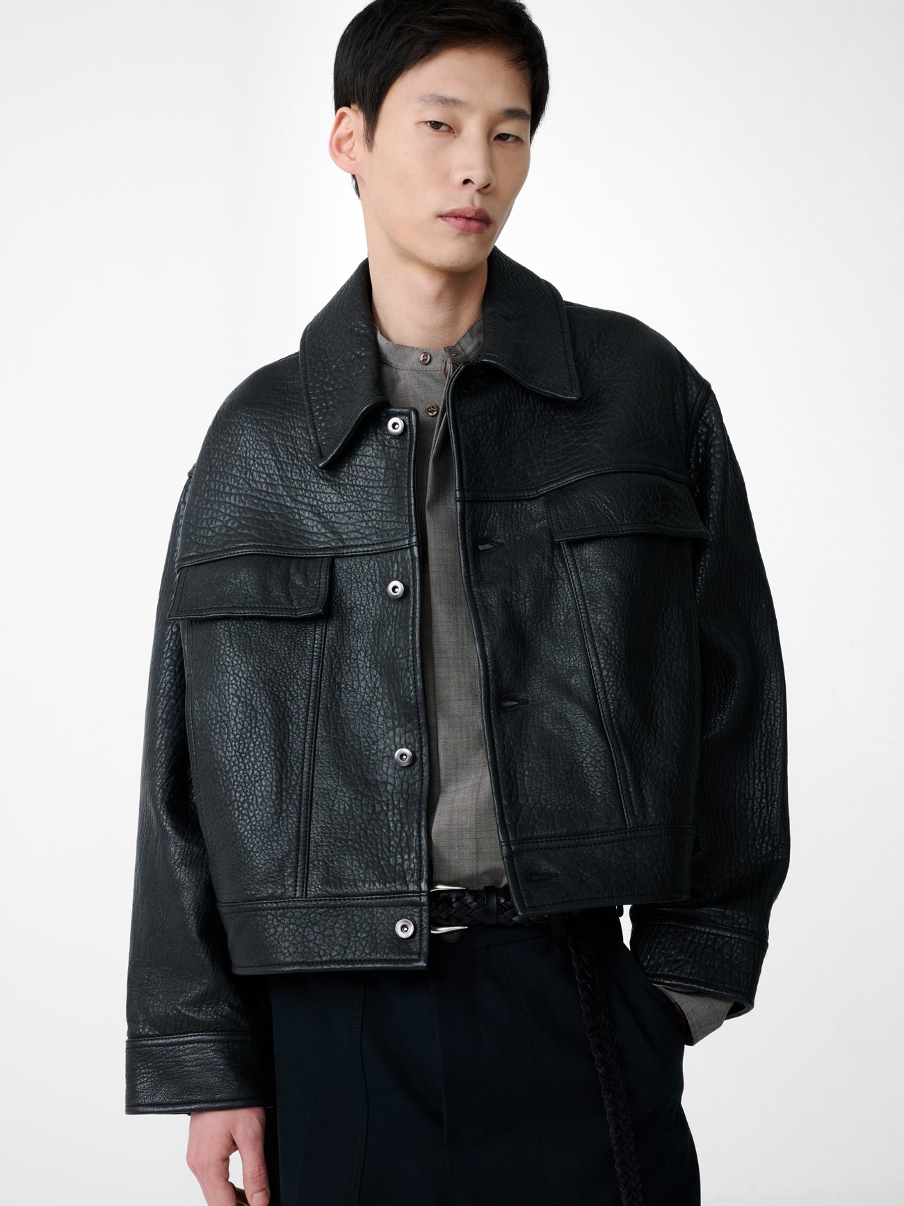 Doyard Leather Jacket in Black – Studio Nicholson