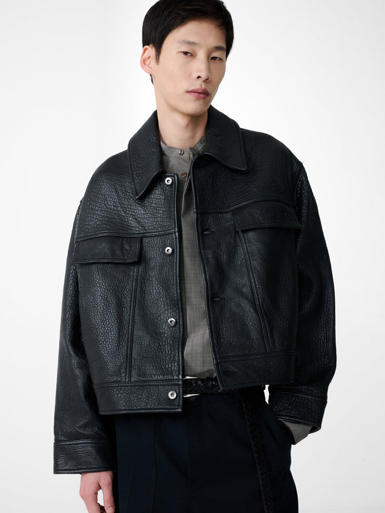Doyard Leather Jacket in Black - Studio Nicholson