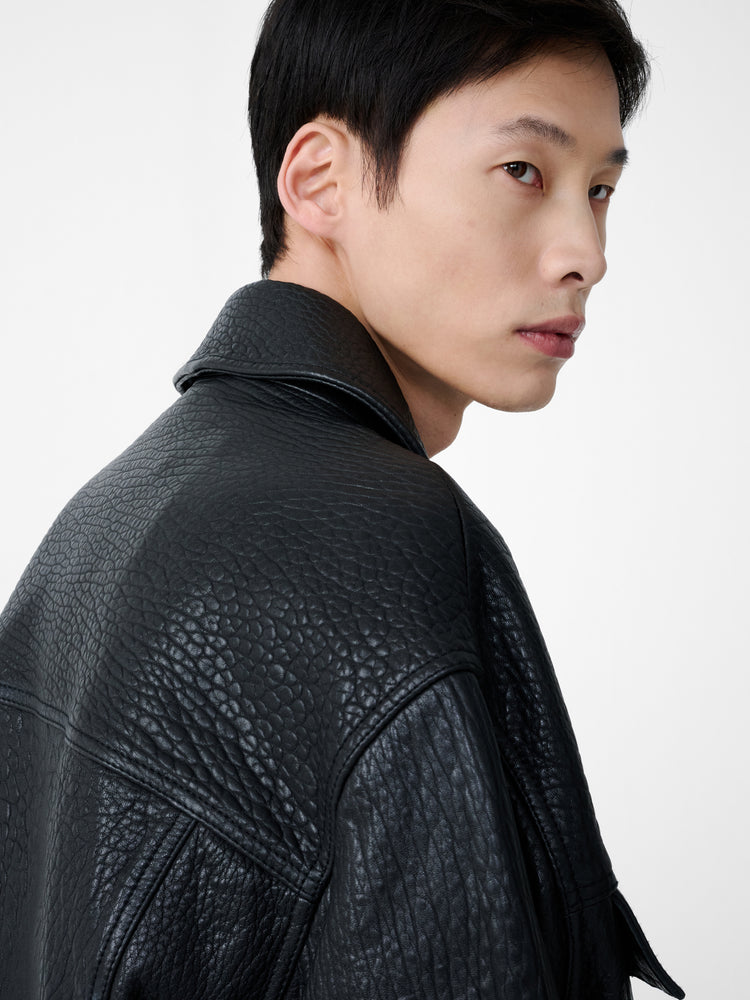 Doyard Leather Jacket in Black - Studio Nicholson