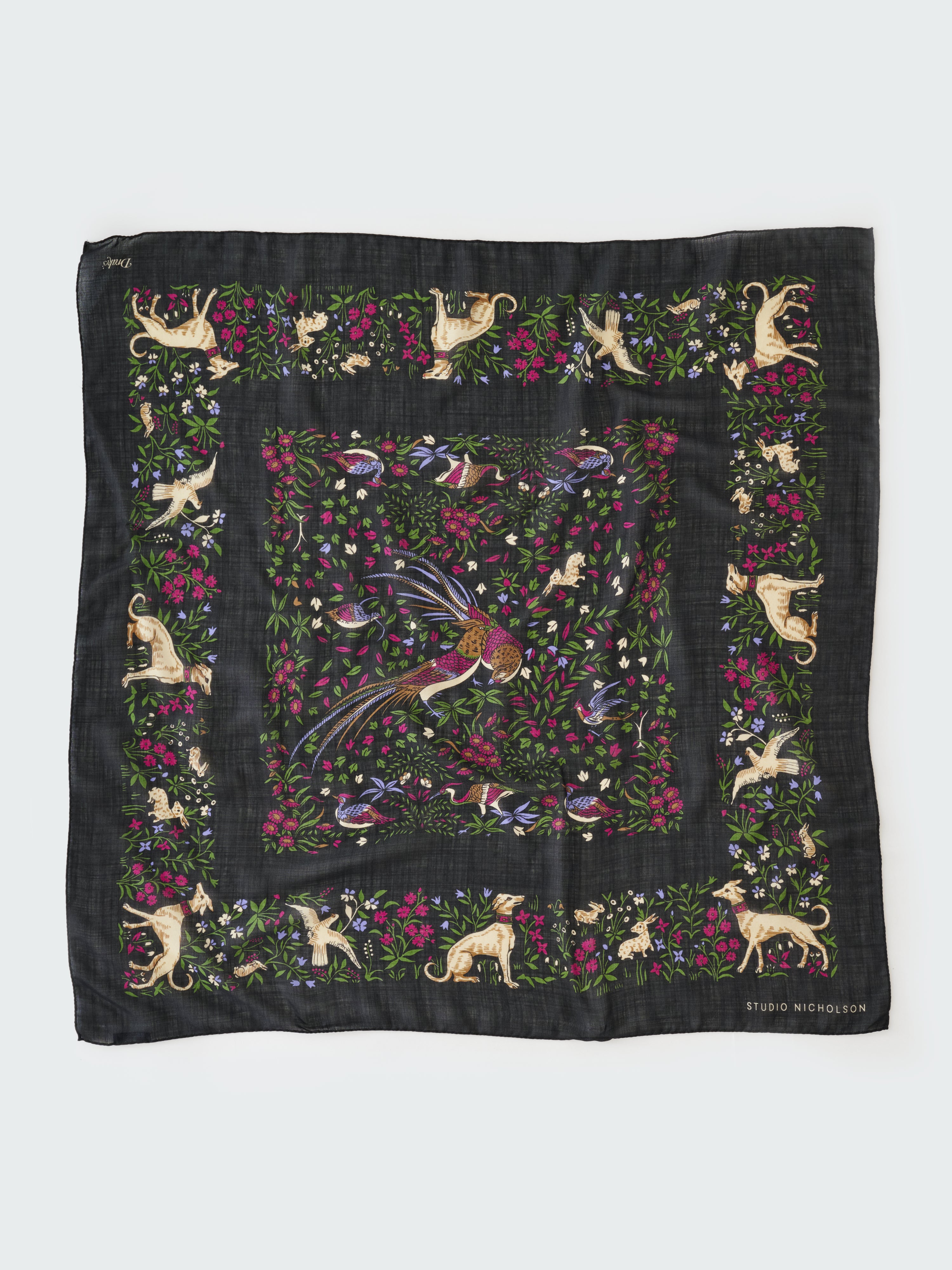 Designer Wool Silk Scarf | Darkest Navy | Studio Nicholson x Drake