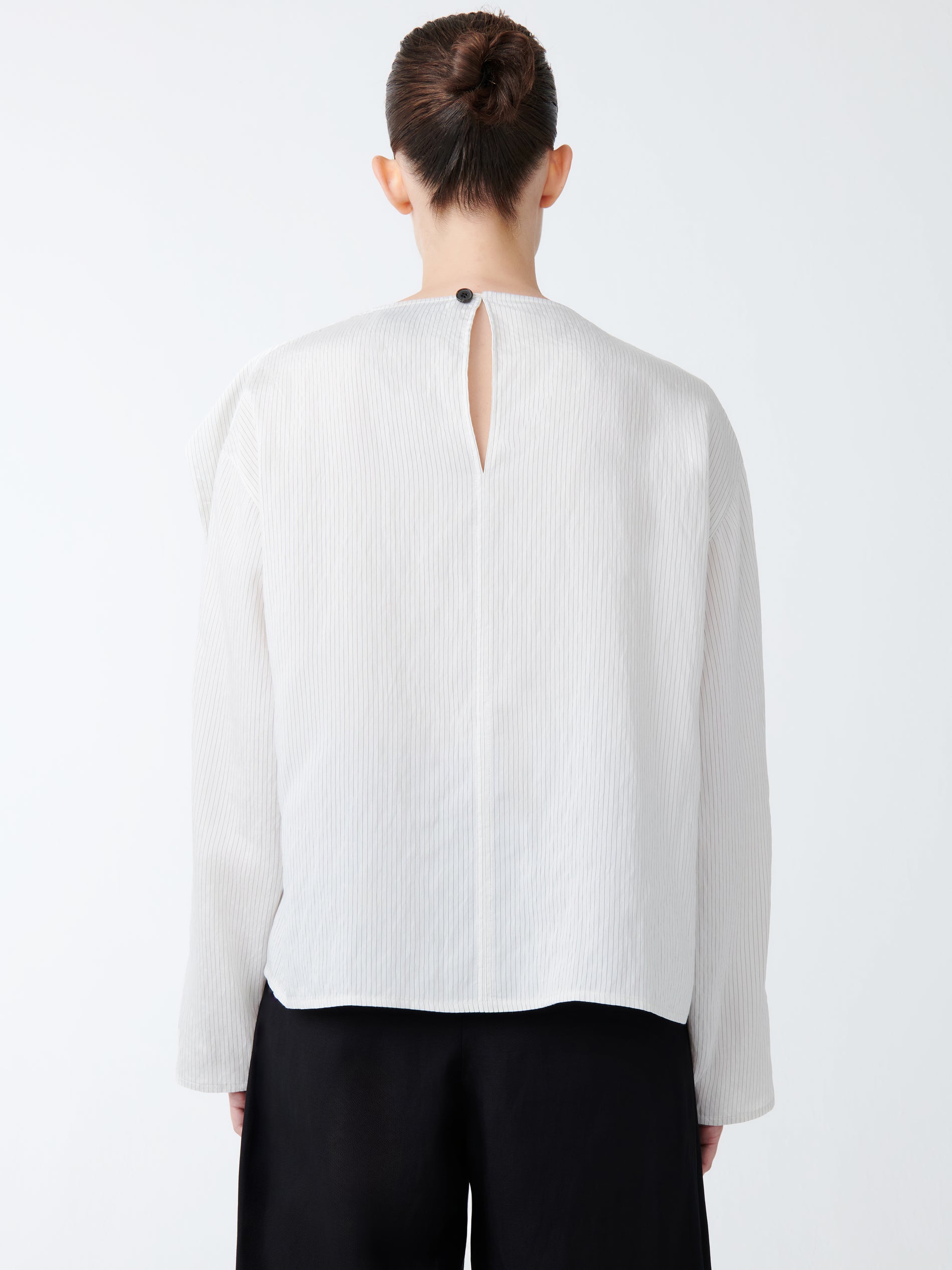 Emmet Top in Black / White Stripe - Studio Nicholson