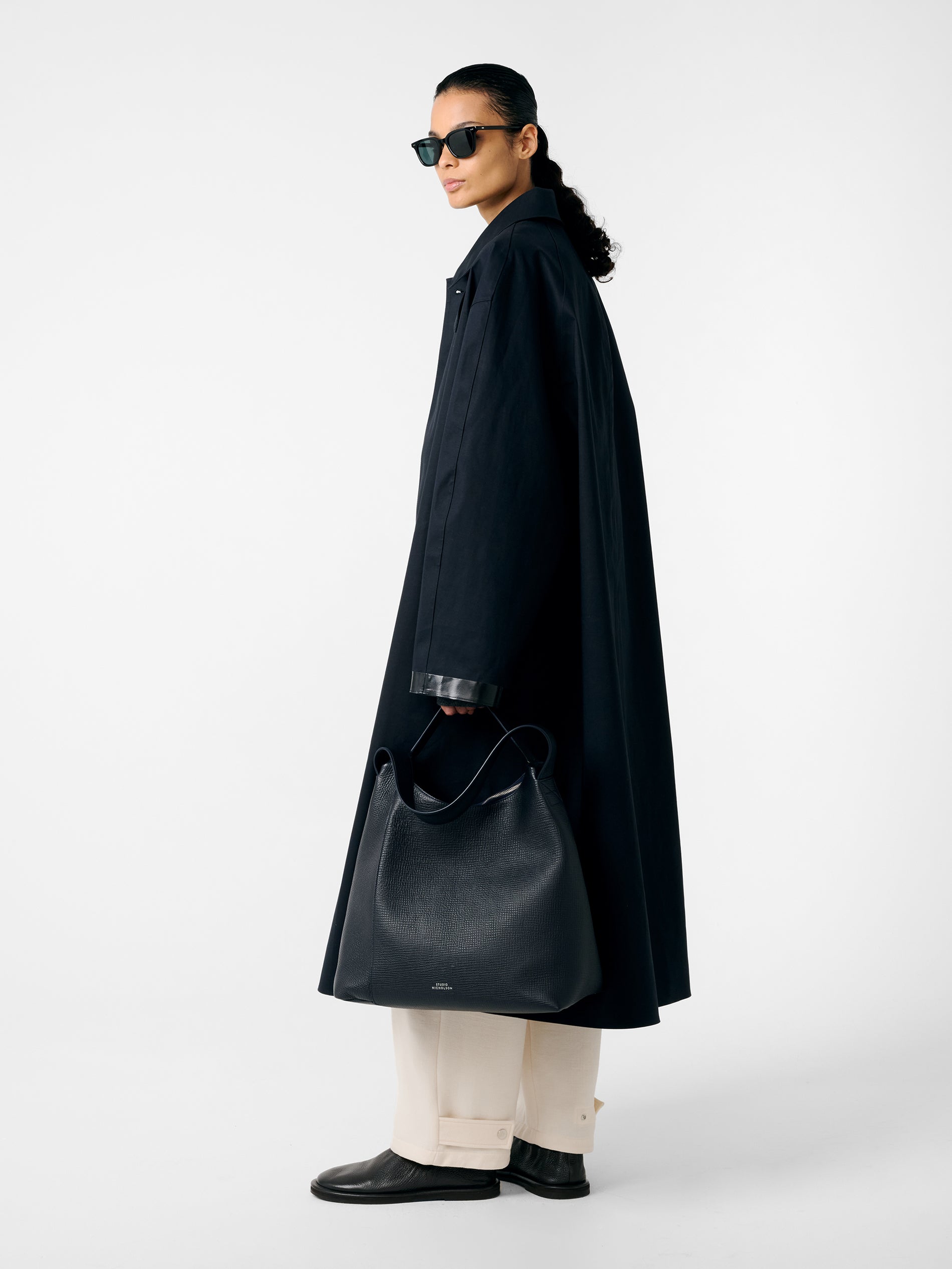 SN x Mackintosh Ettrick Mac Trench Coat in Navy