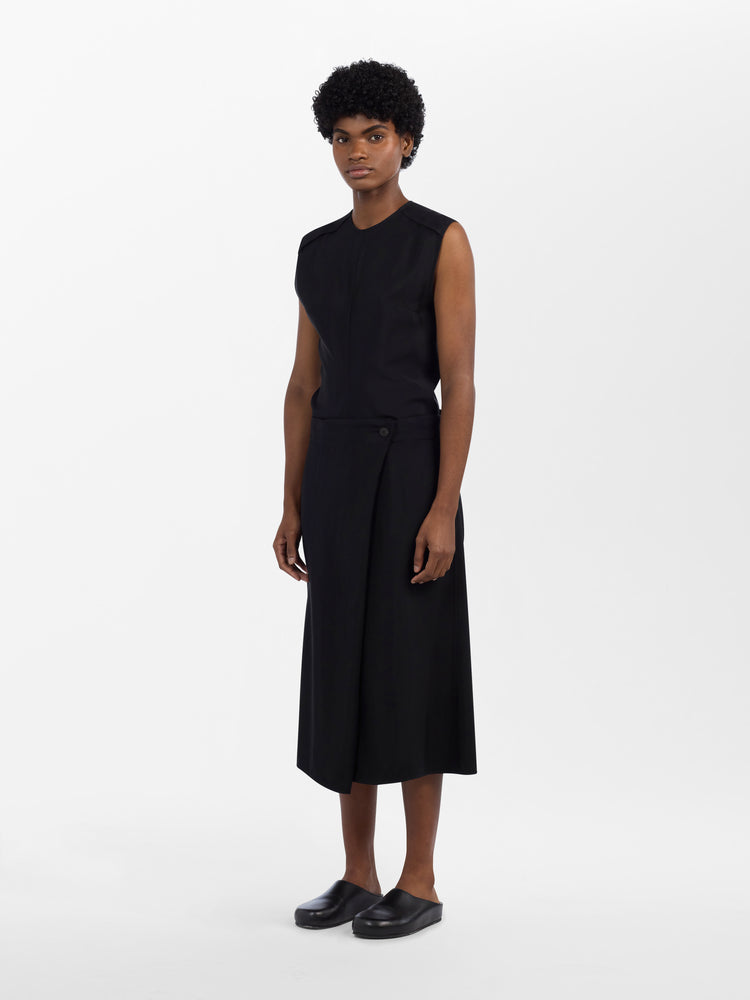 Eyre Wool Viscose Skirt in Black