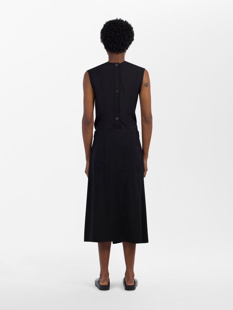 Eyre Wool Viscose Skirt in Black