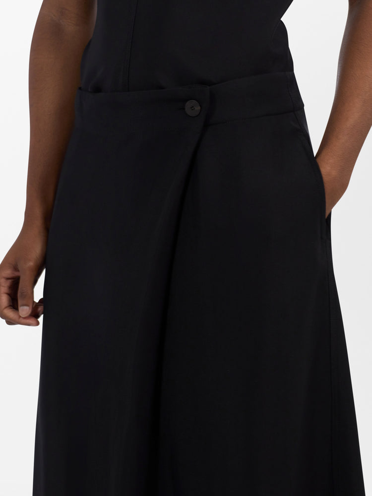 Eyre Wool Viscose Skirt in Black