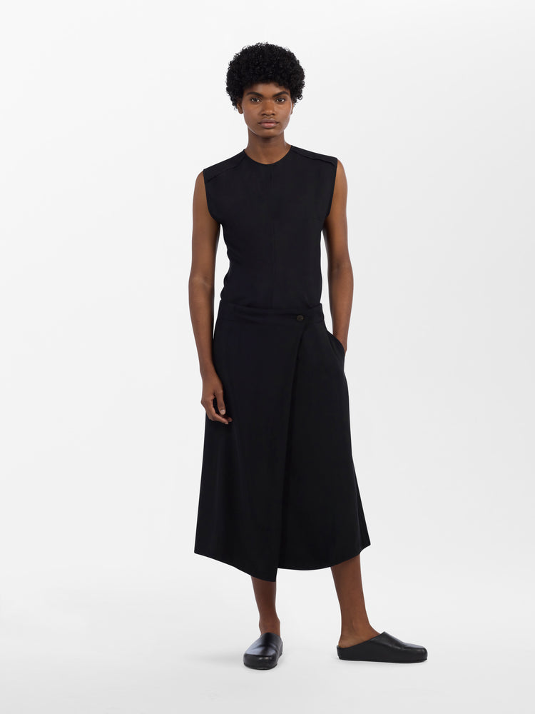 Eyre Wool Viscose Skirt in Black