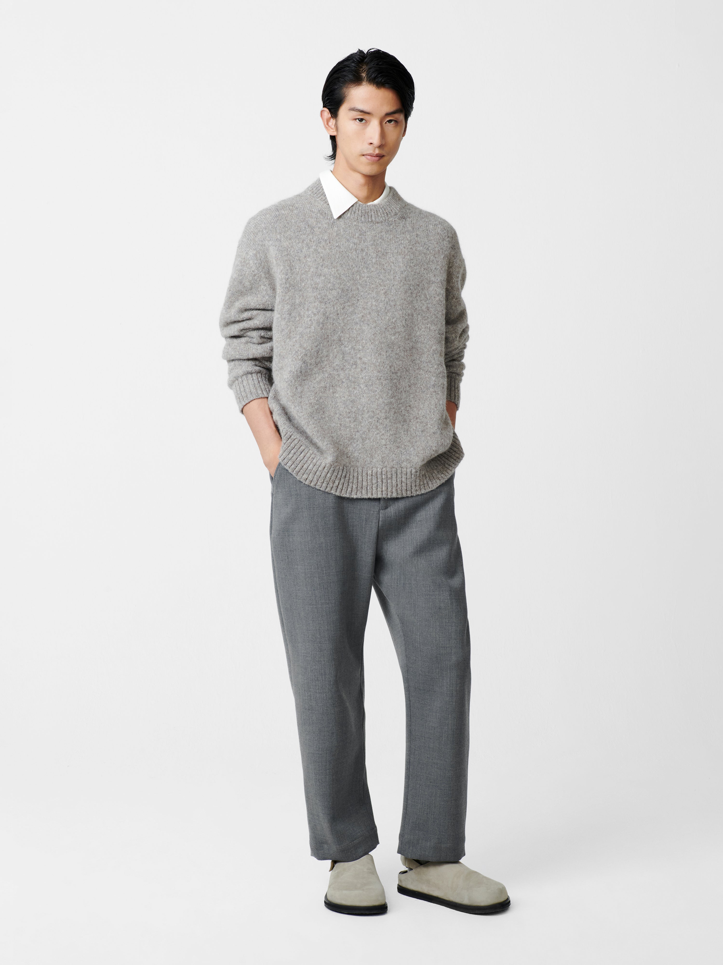 Ezra Pant in Grey Marl | Tailored Trouser | Studio Nicholson