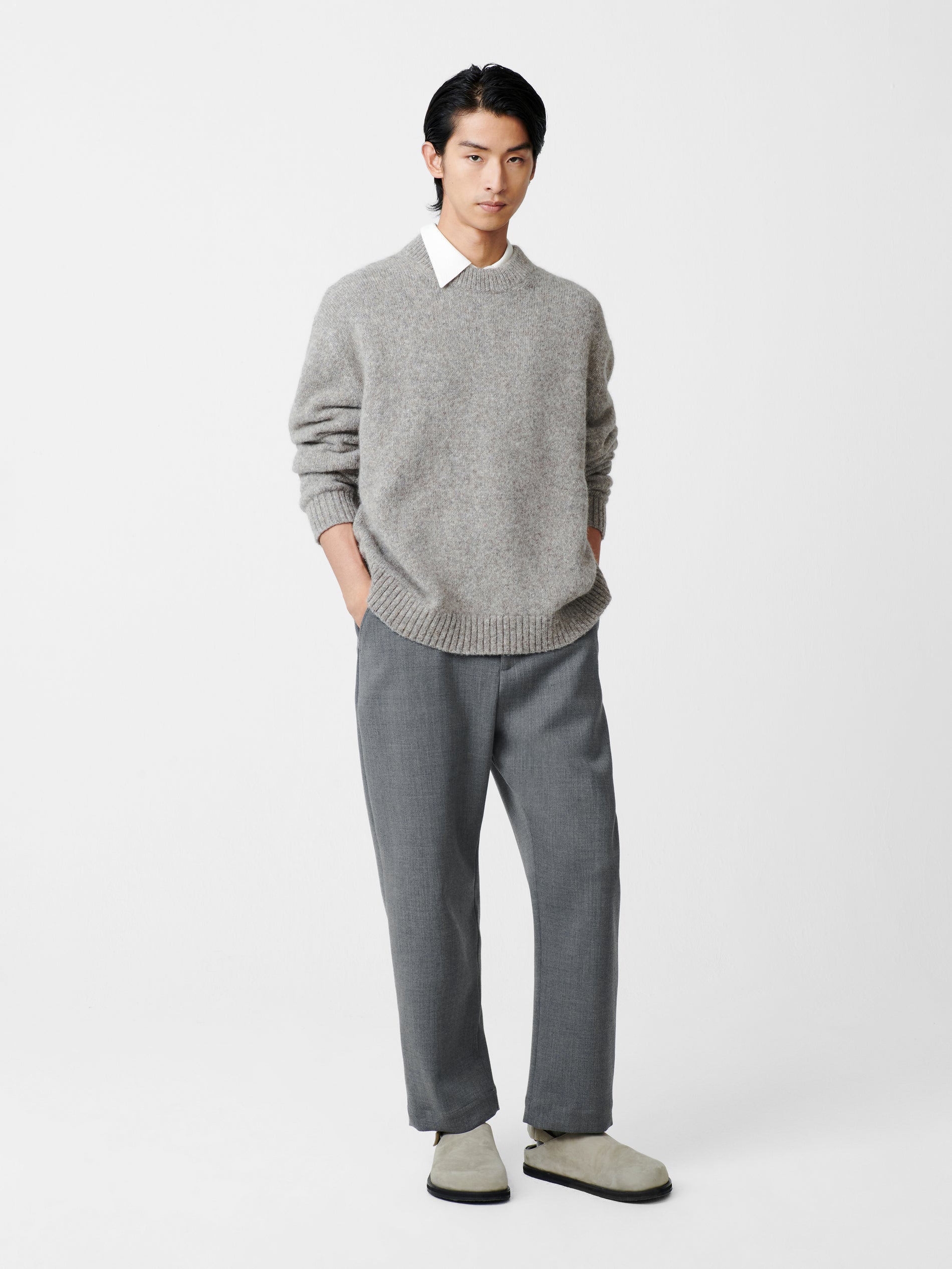 Ezra Pant in Grey Marl - Studio Nicholson
