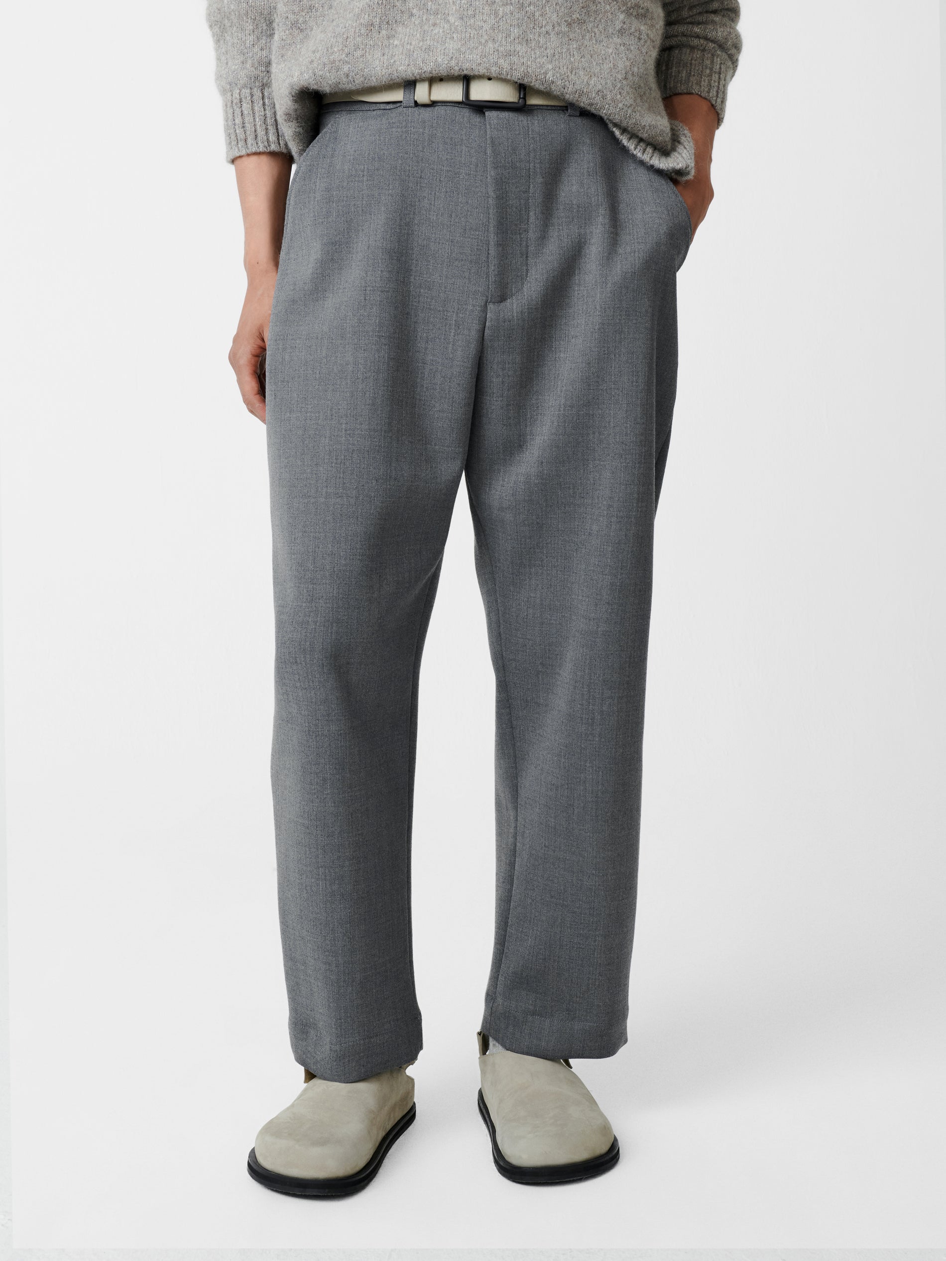 Ezra Pant in Grey Marl - Studio Nicholson
