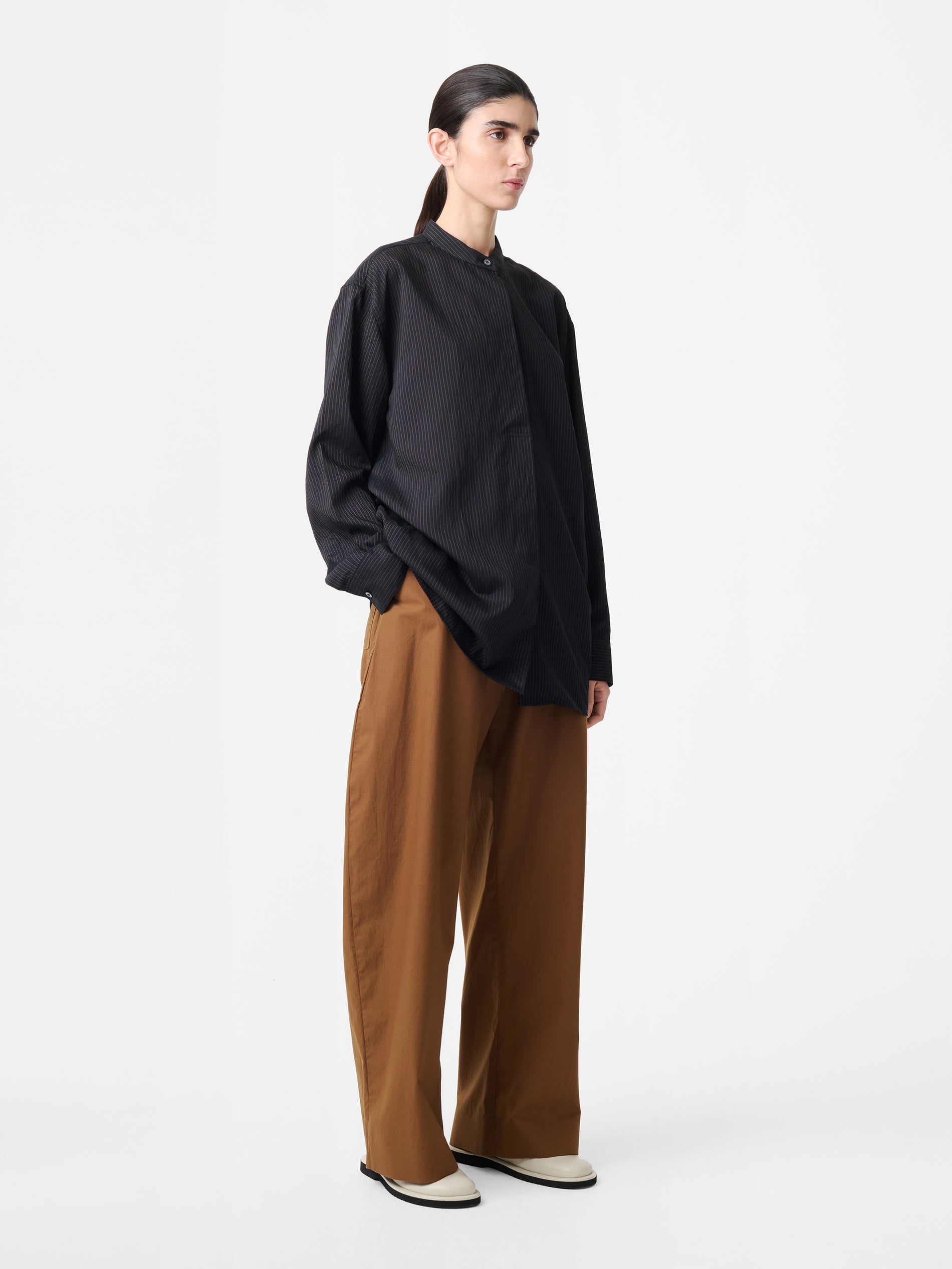 Faber Shirt in Darkest Navy / Almond Stripe
