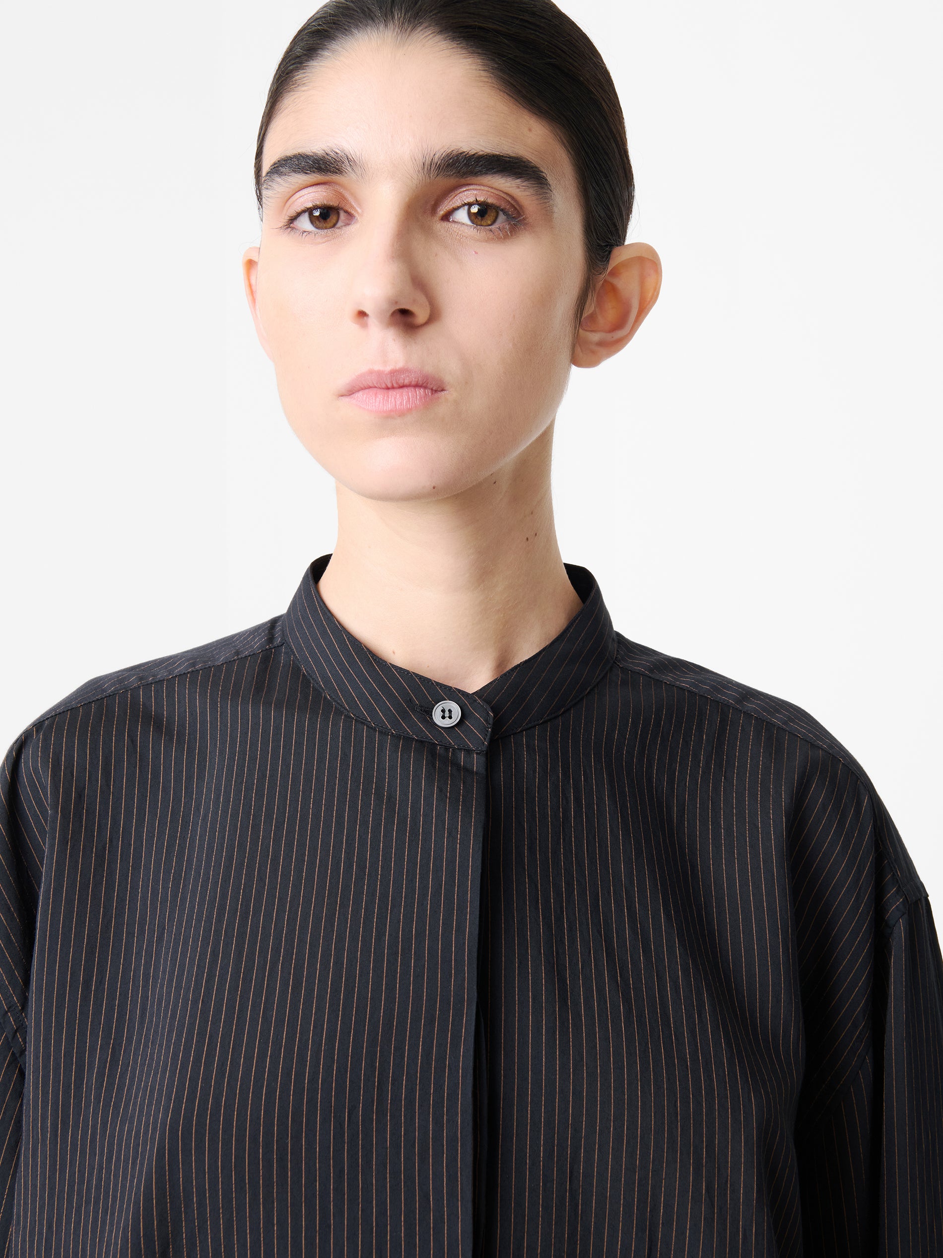 Faber Shirt in Darkest Navy / Almond Stripe