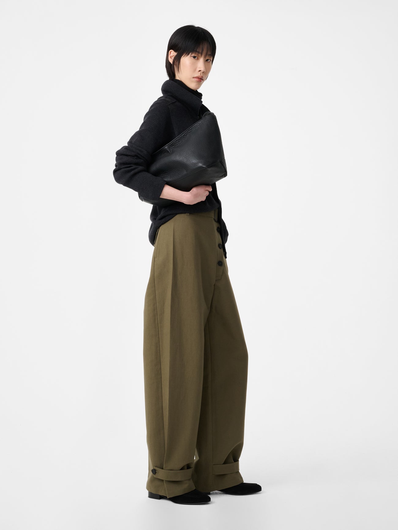 Faron Belted Pant in Utility Green