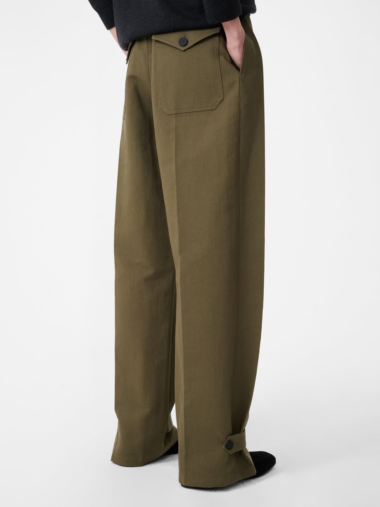 Faron Belted Pant in Utility Green
