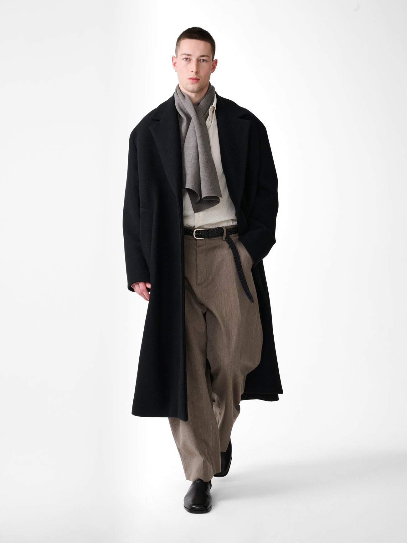 Freeman Wool Coat in Black