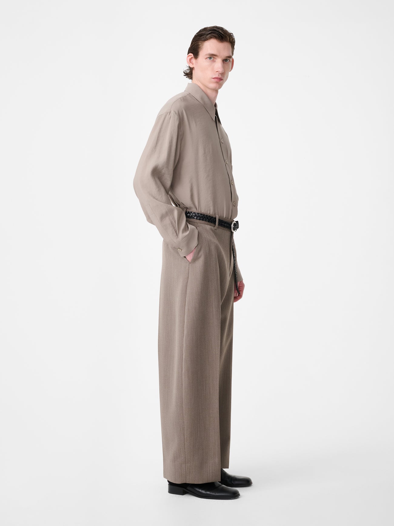 Fume Tailored Pant in Bark Melange