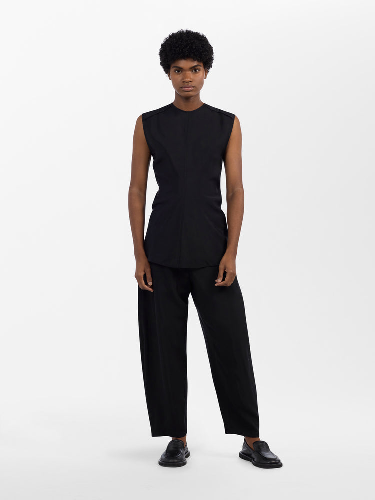 Garda Wool Viscose Top in Black