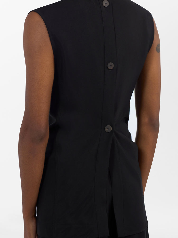 Garda Wool Viscose Top in Black
