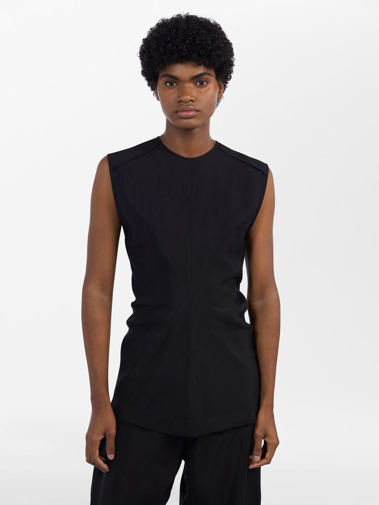 Garda Wool Viscose Top in Black