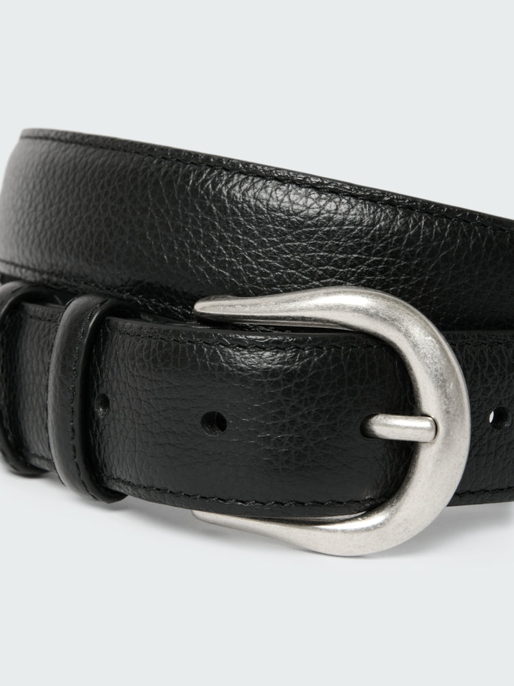 Giorgio Grain Leather Belt in Black