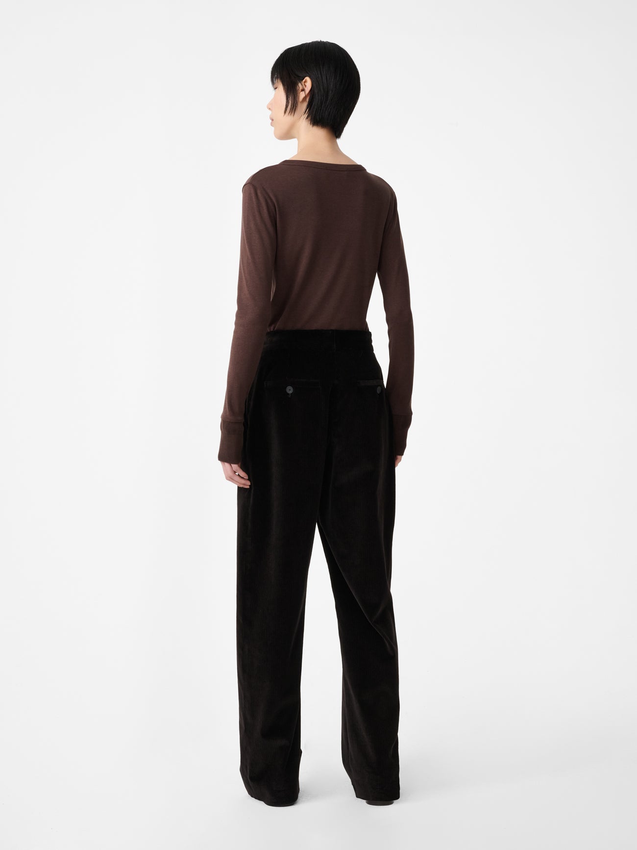 Grange Corduroy Wide Leg Pant in Espresso