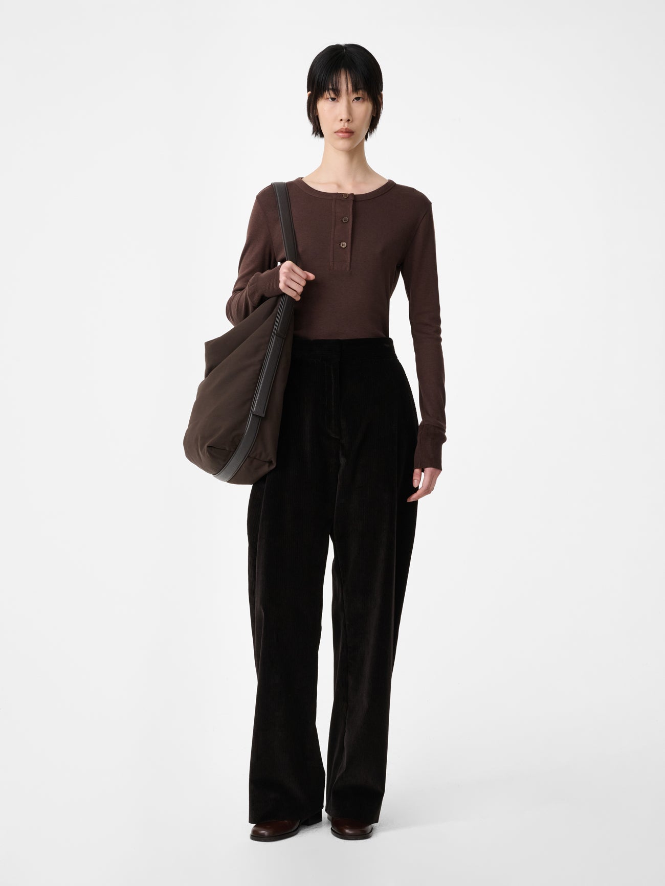Grange Corduroy Wide Leg Pant in Espresso