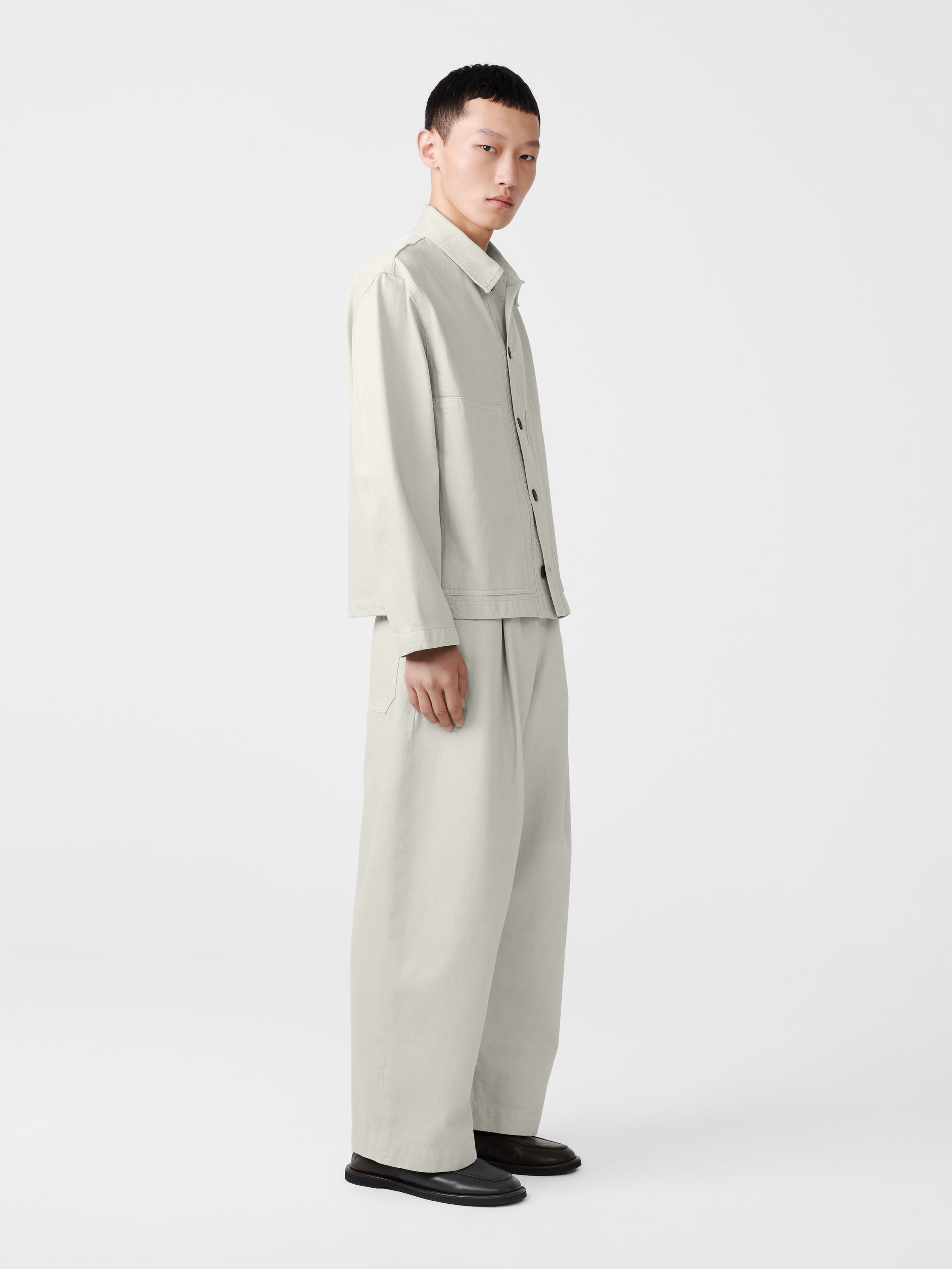 Graph Denim Jacket in Bone Grey - Studio Nicholson