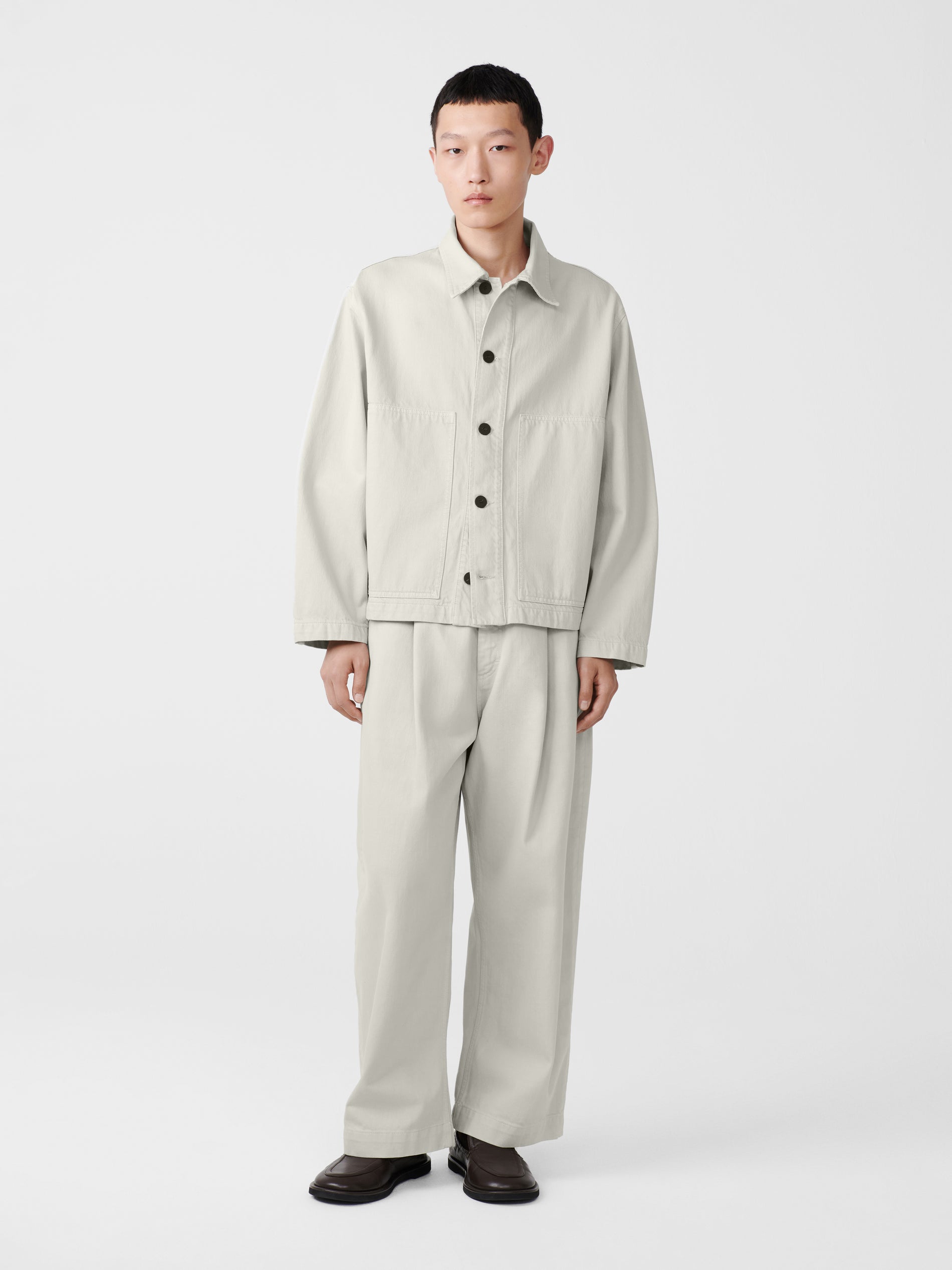 Graph Denim Jacket in Bone Grey - Studio Nicholson
