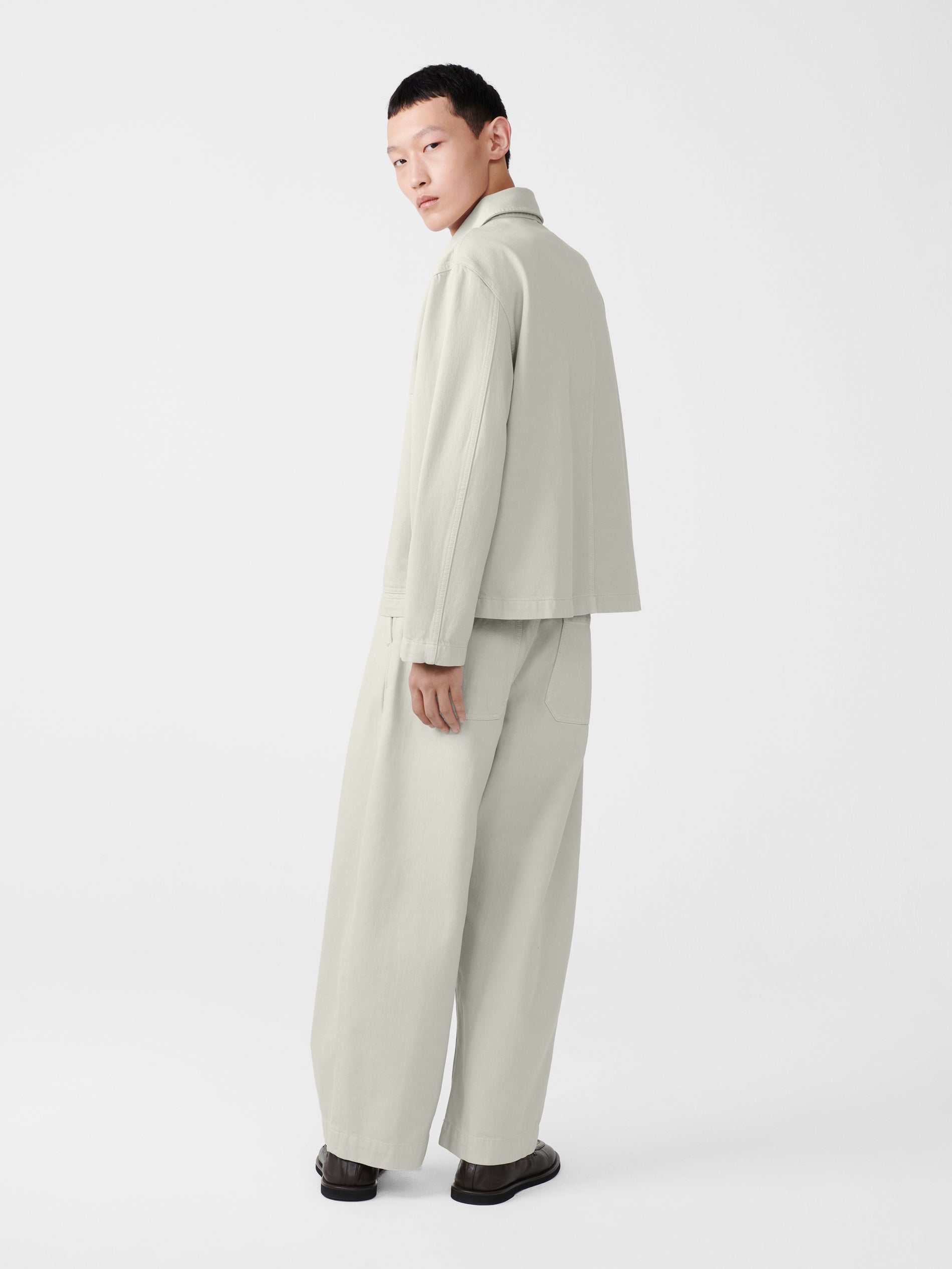 Graph Denim Jacket in Bone Grey - Studio Nicholson
