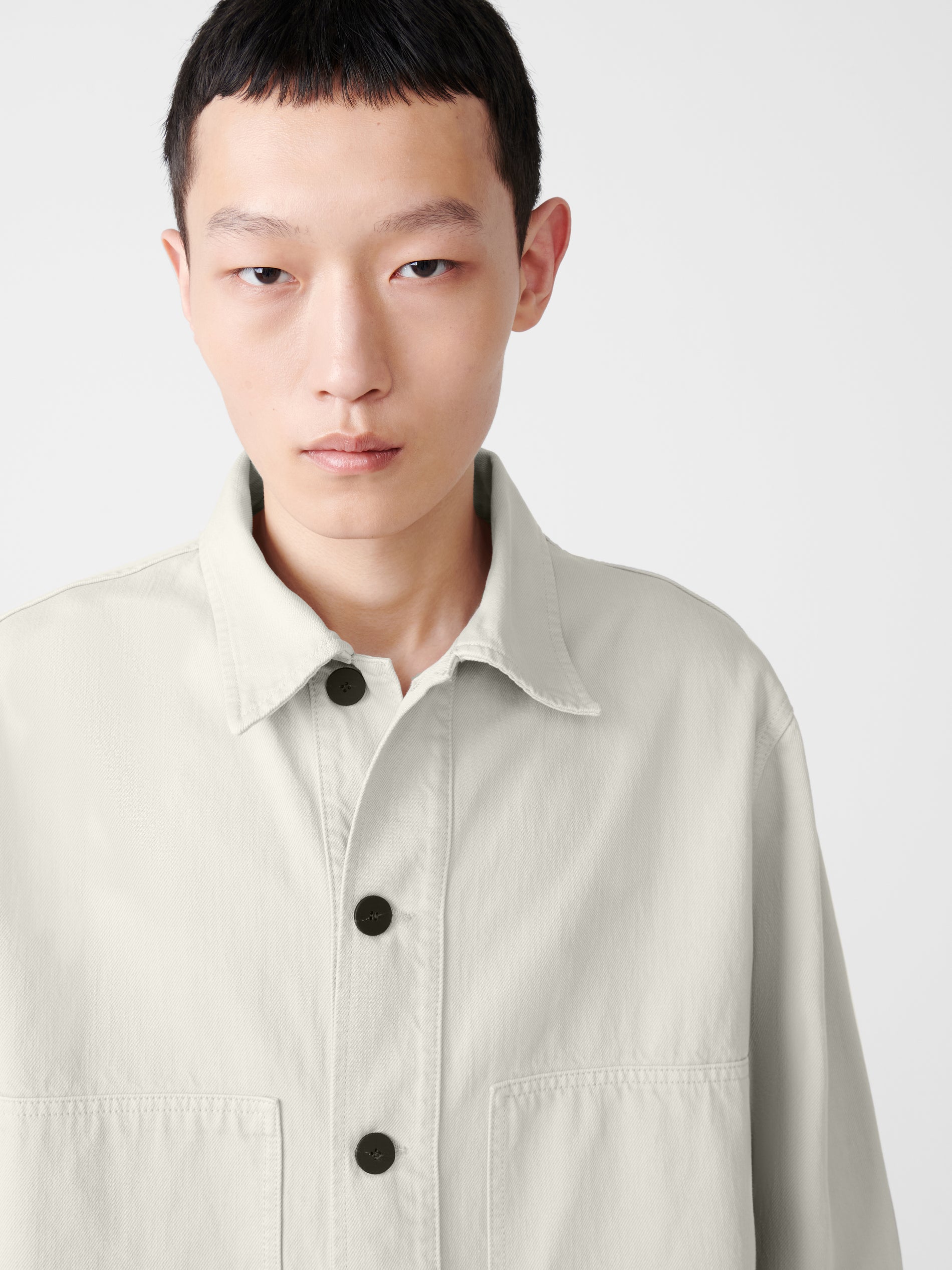 Graph Denim Jacket in Bone Grey - Studio Nicholson