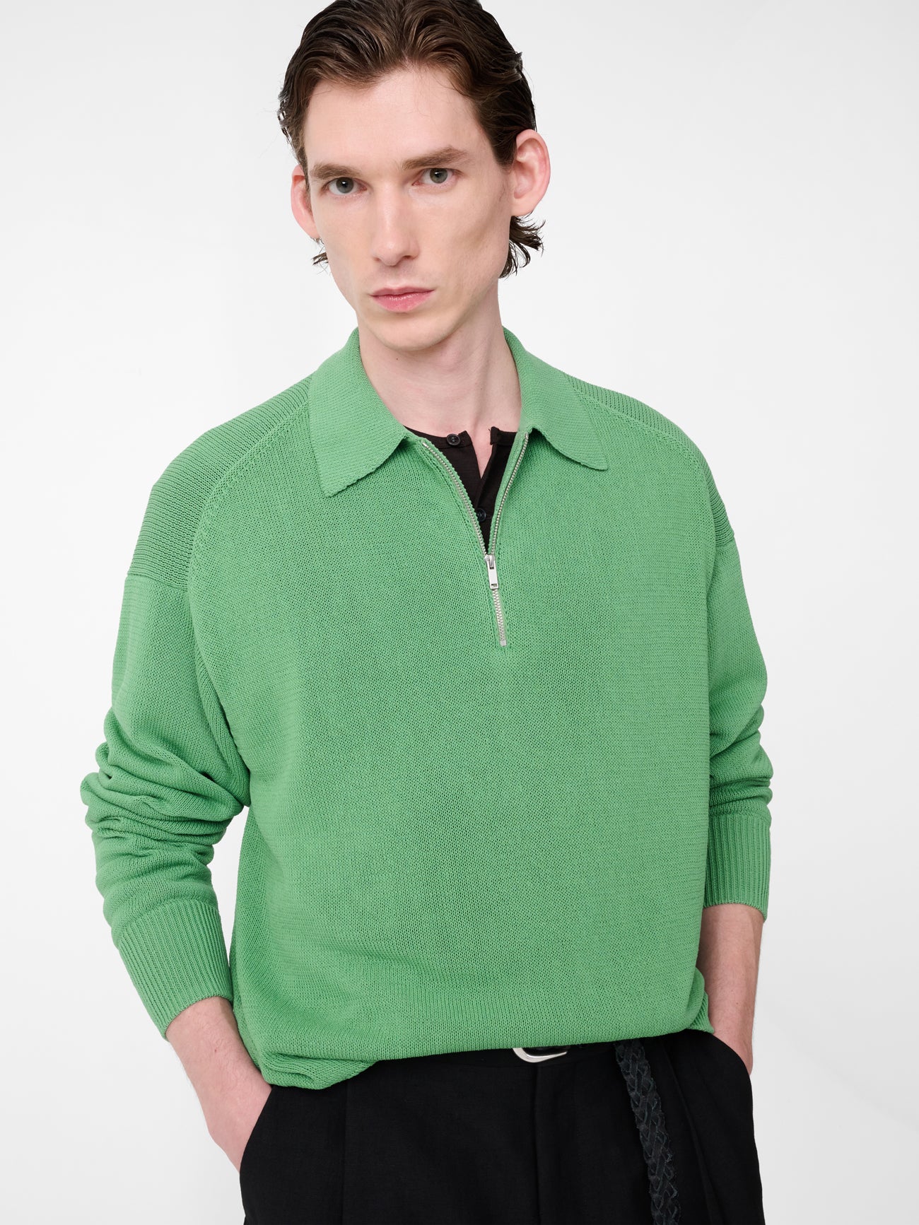 Heddy Knit Polo in Apple