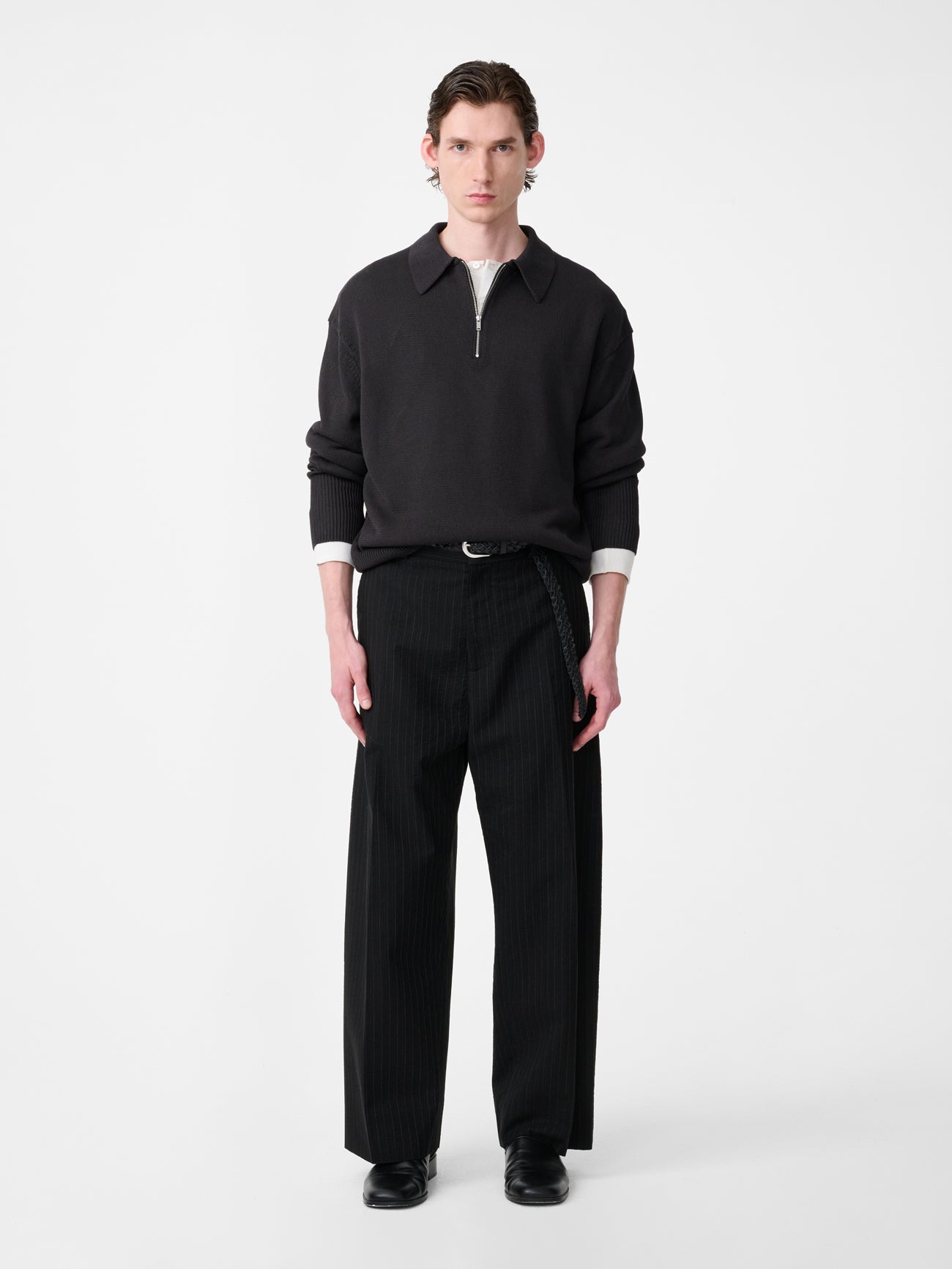 Heddy Knit Polo in Black Grape