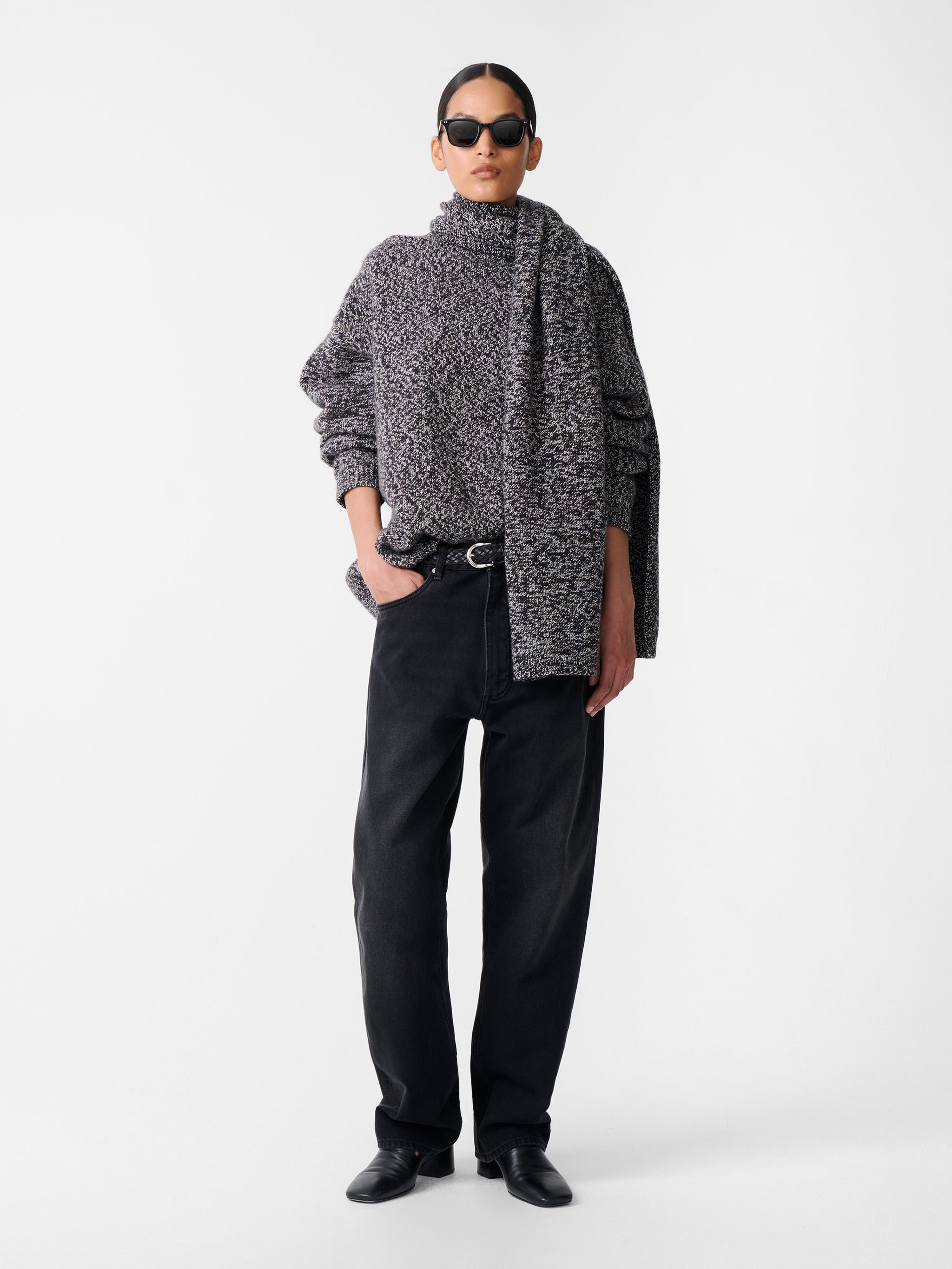 STUDIO NICHOLSON HEMYL KNIT BLACK 黒 Mサイズ Hemyl Knit in Navy Mouline – Studio Nicholson
