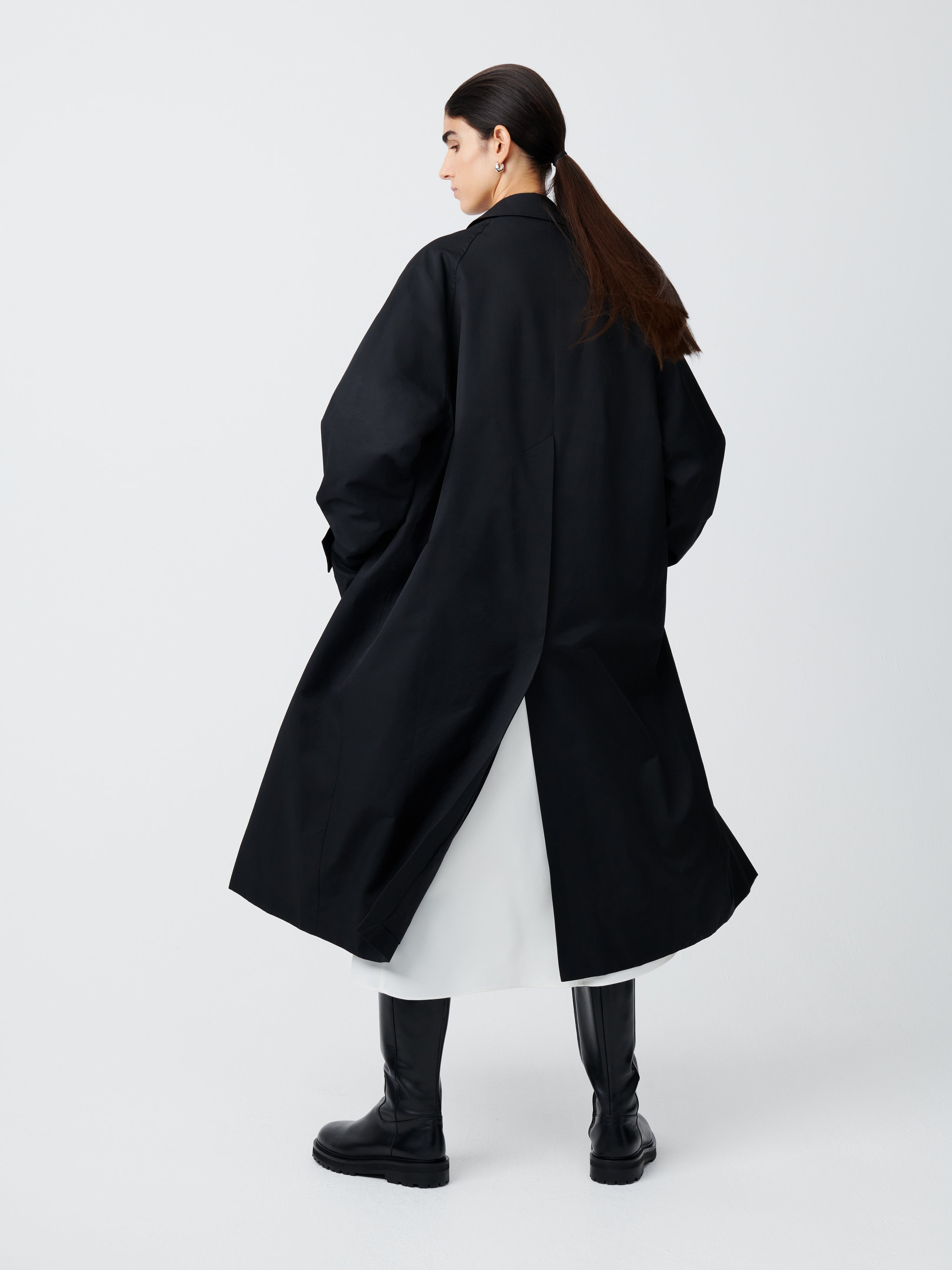 Holin Coated Cotton Coat in Black | Trench Coat – Studio Nicholson