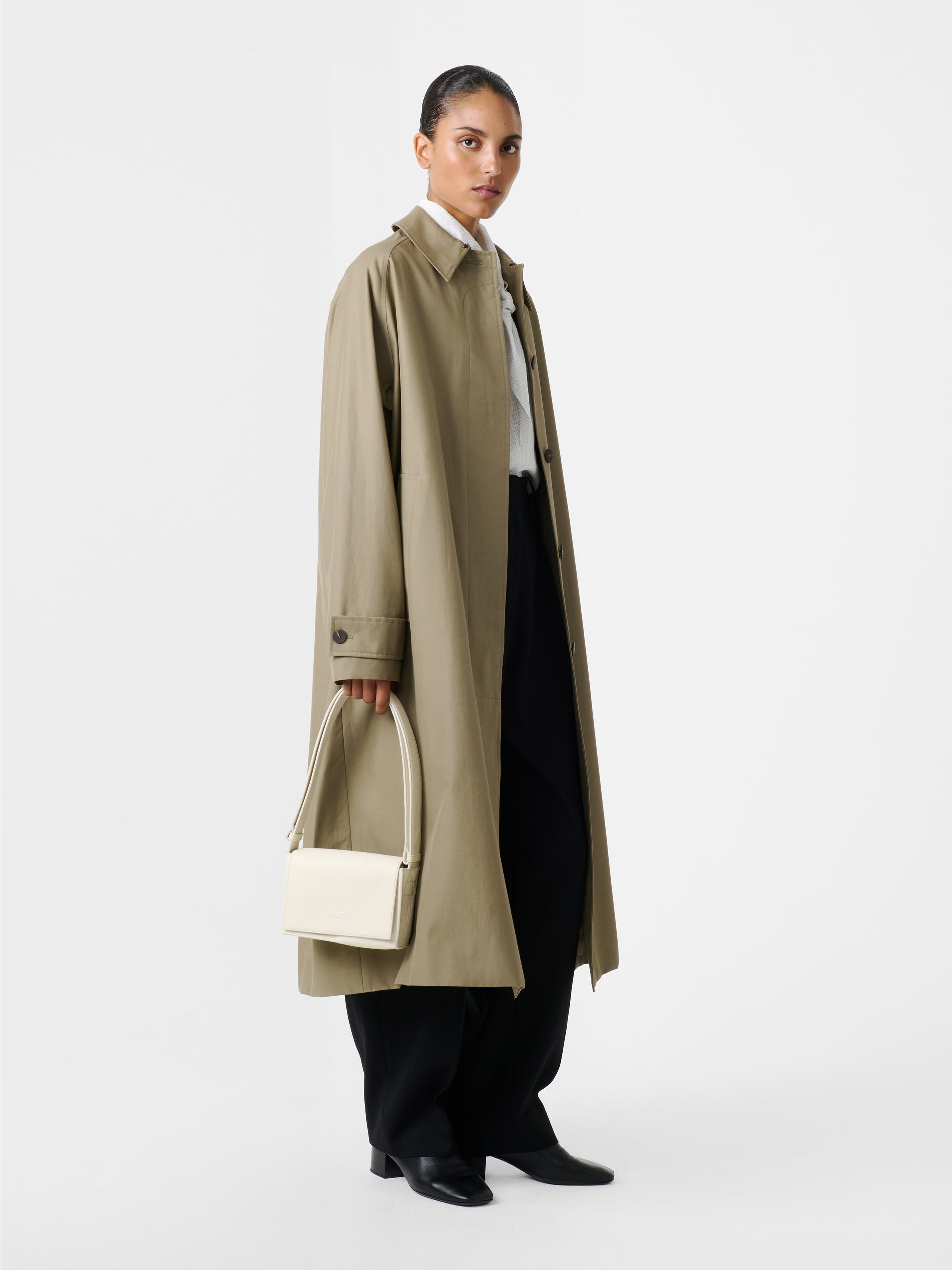 Holin Coated Cotton Coat in Dark Dusk - Studio Nicholson