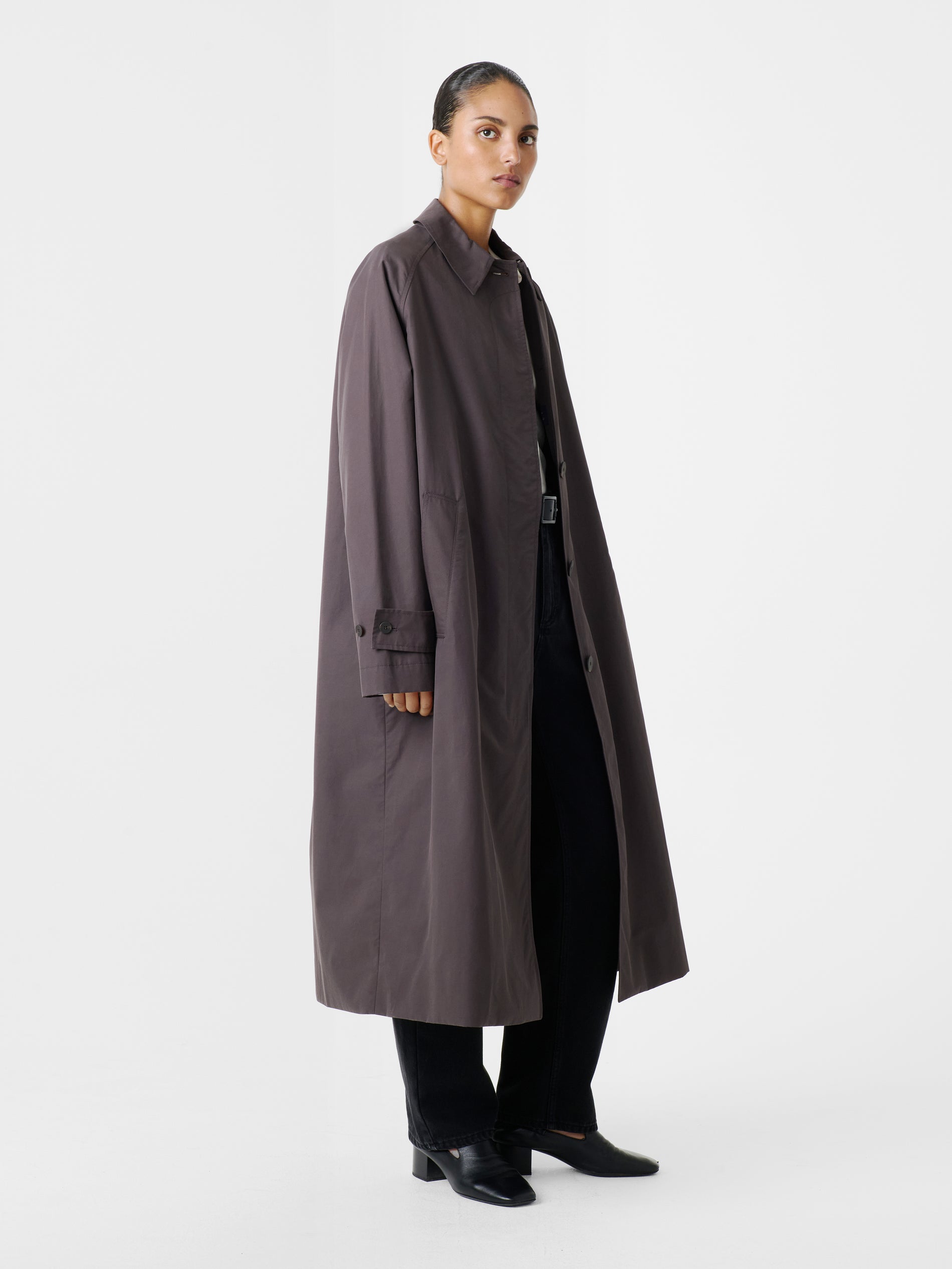 Holin Technical Cotton Coat in Cocoa - Studio Nicholson