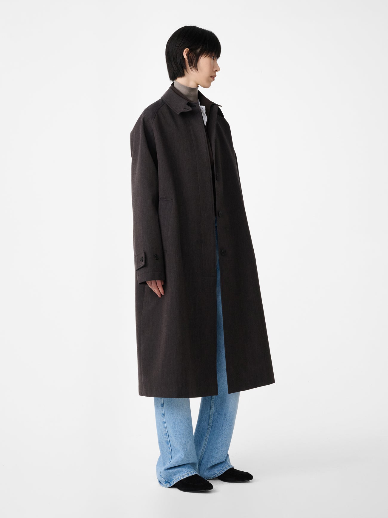 Holin Trench Coat in Brown Marl