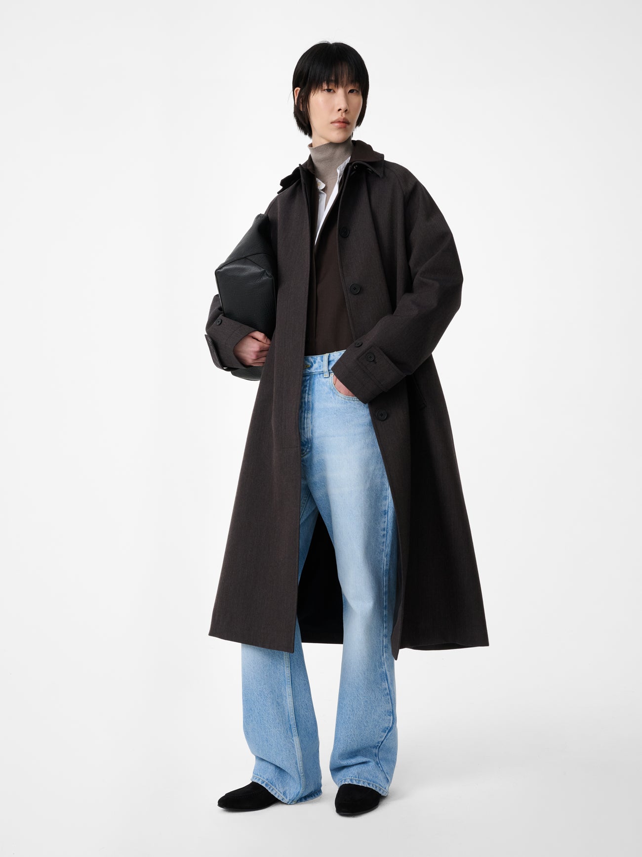 Holin Trench Coat in Brown Marl