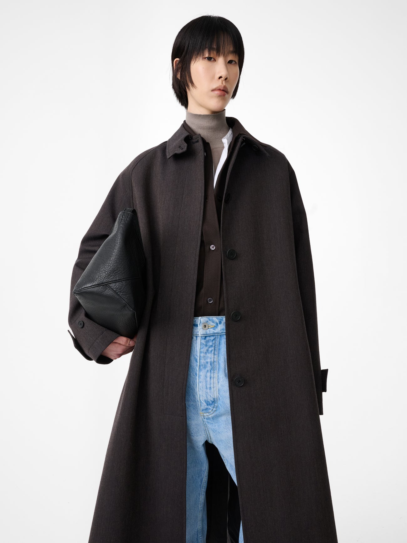 Holin Trench Coat in Brown Marl