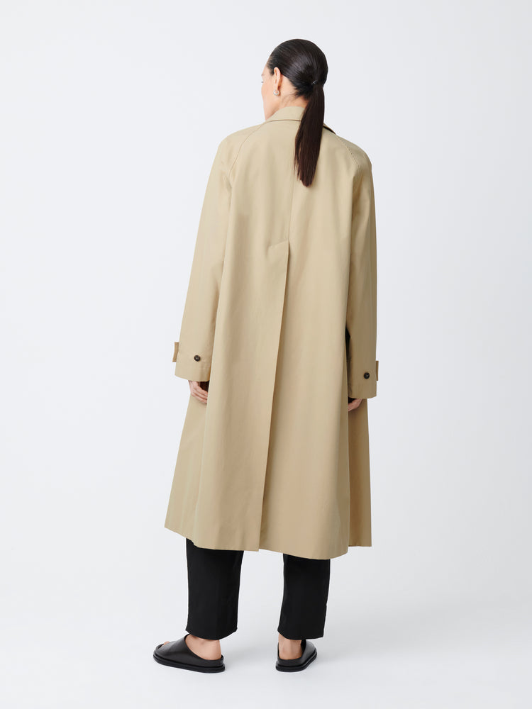 Holin Technical Cotton Coat In Tan - Studio Nicholson