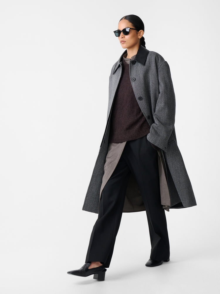 Indio Coat in Black / White