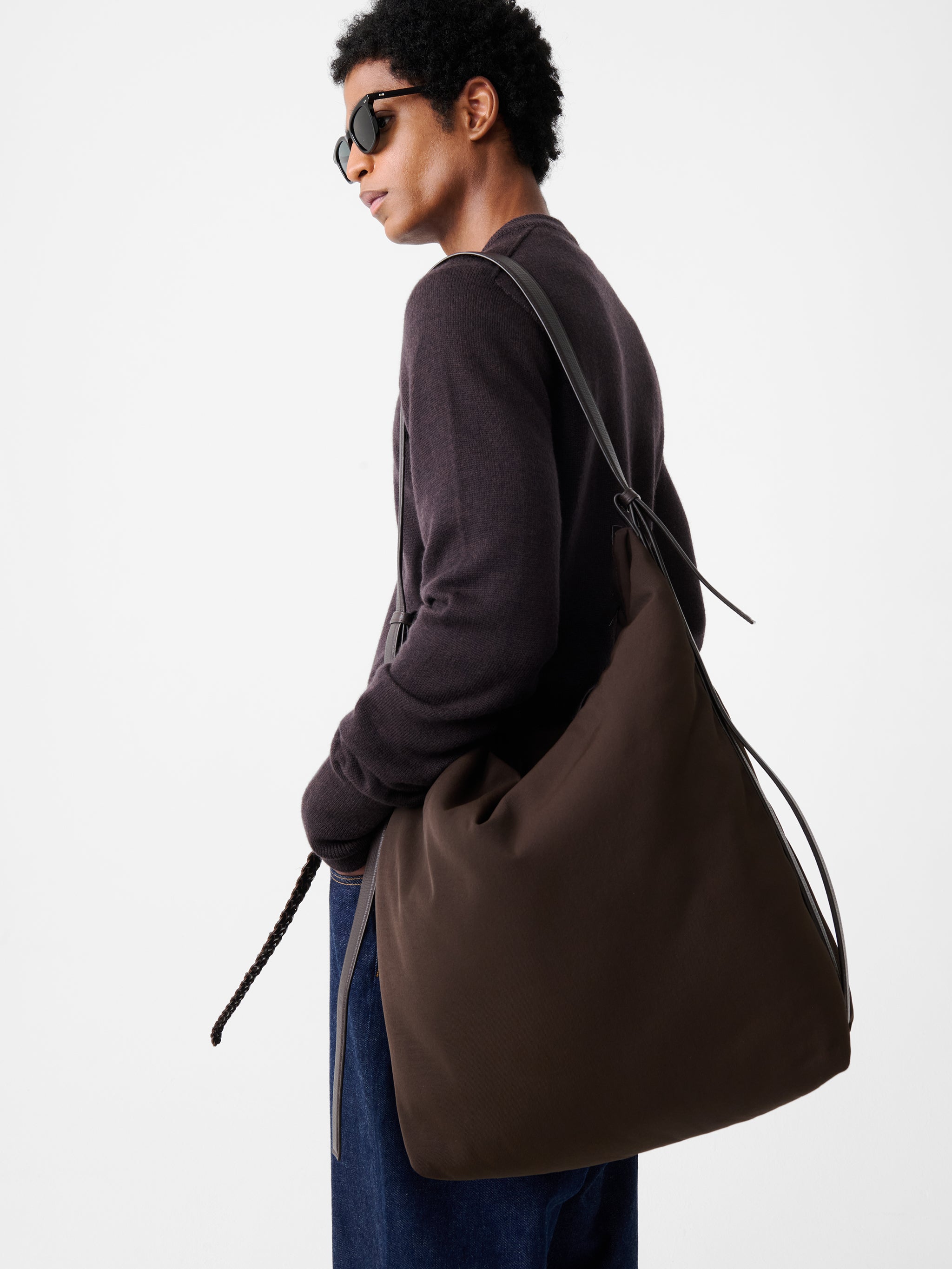 Premium Airport Bag Medium | Padded Nylon | Cocoa Brown | Studio