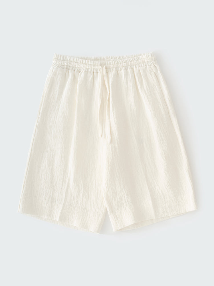 Joshua Linen Short in Parchment