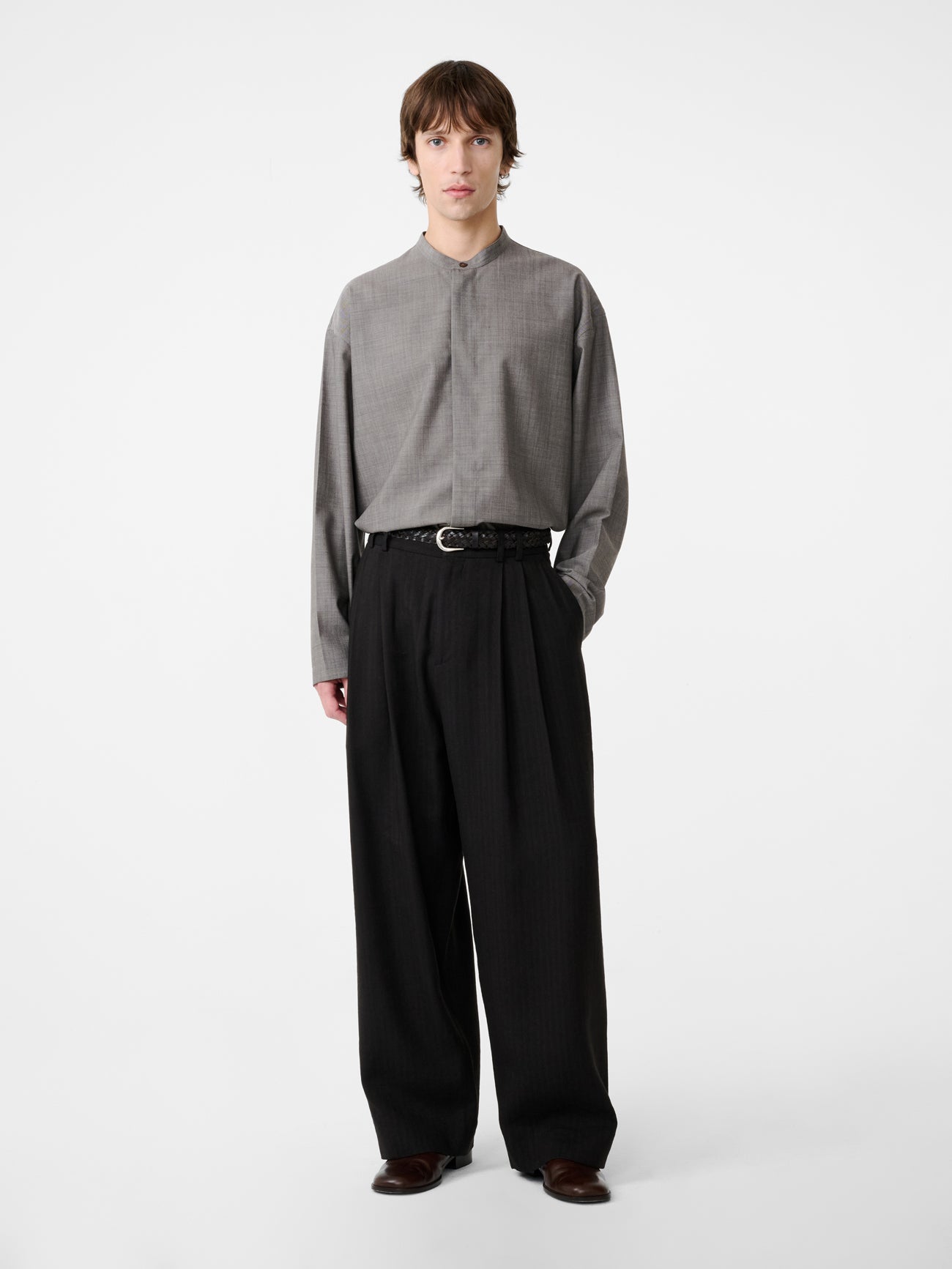 Karst Shirt in Warm Grey - Studio Nicholson