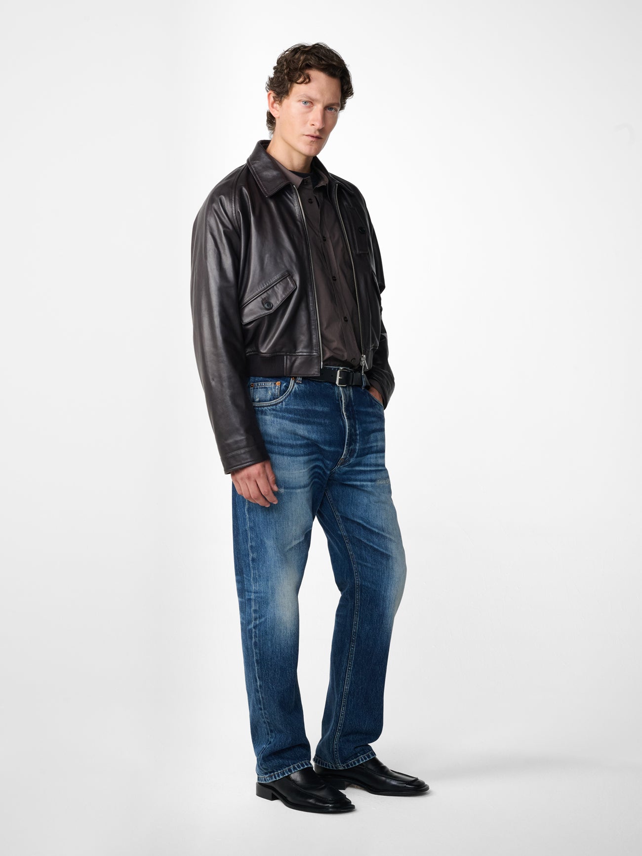Kendal Leather Jacket in Black Grape