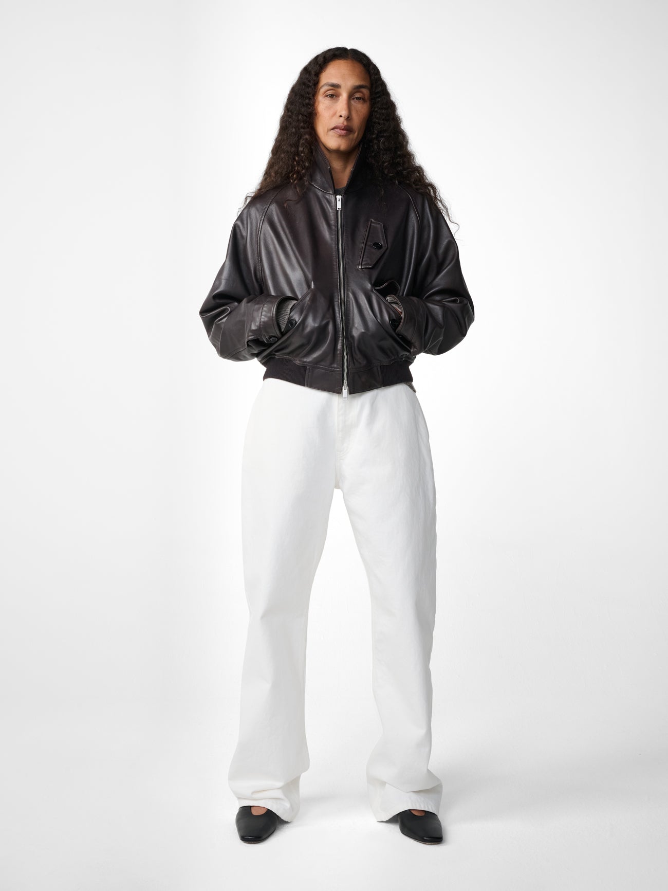 Kendal Leather Jacket in Black Grape